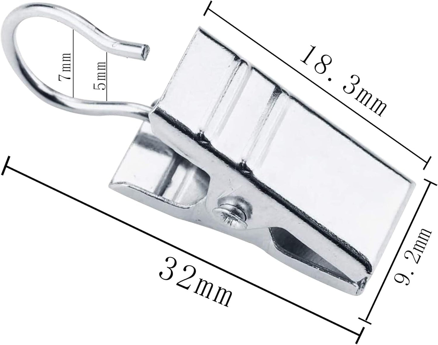 JANYUN 120 Pack Heavy-Duty Hook Clip Set Metal Curtain Clips for Curtain Photos Home Party Decoration Art Craft Display - Silver