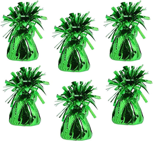 Metallic Balloon Weights, Birthday Party Favors, Novelty and Gag Gifts, 5.5" Inches, 6-Pack (Green)