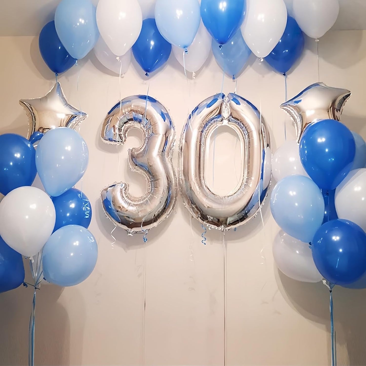 Silver 3 Balloons, 40 Inch Giant Helium Foil Number 0-9 Silver 3rd Birthday Balloon for Boys Girls, Self Inflating Digit 3 Balloons for Women Men Anniversary New Year Party Decorations Supplies