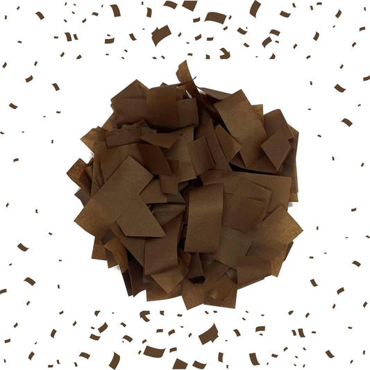 Brown Biodegradable Confetti - Rectangular Fluttering Tissue Paper Confetti for Cannon and Launcher use – Mother’s Day Confeti, Wedding, Parties and Live Events - 1 lb, 16 oz