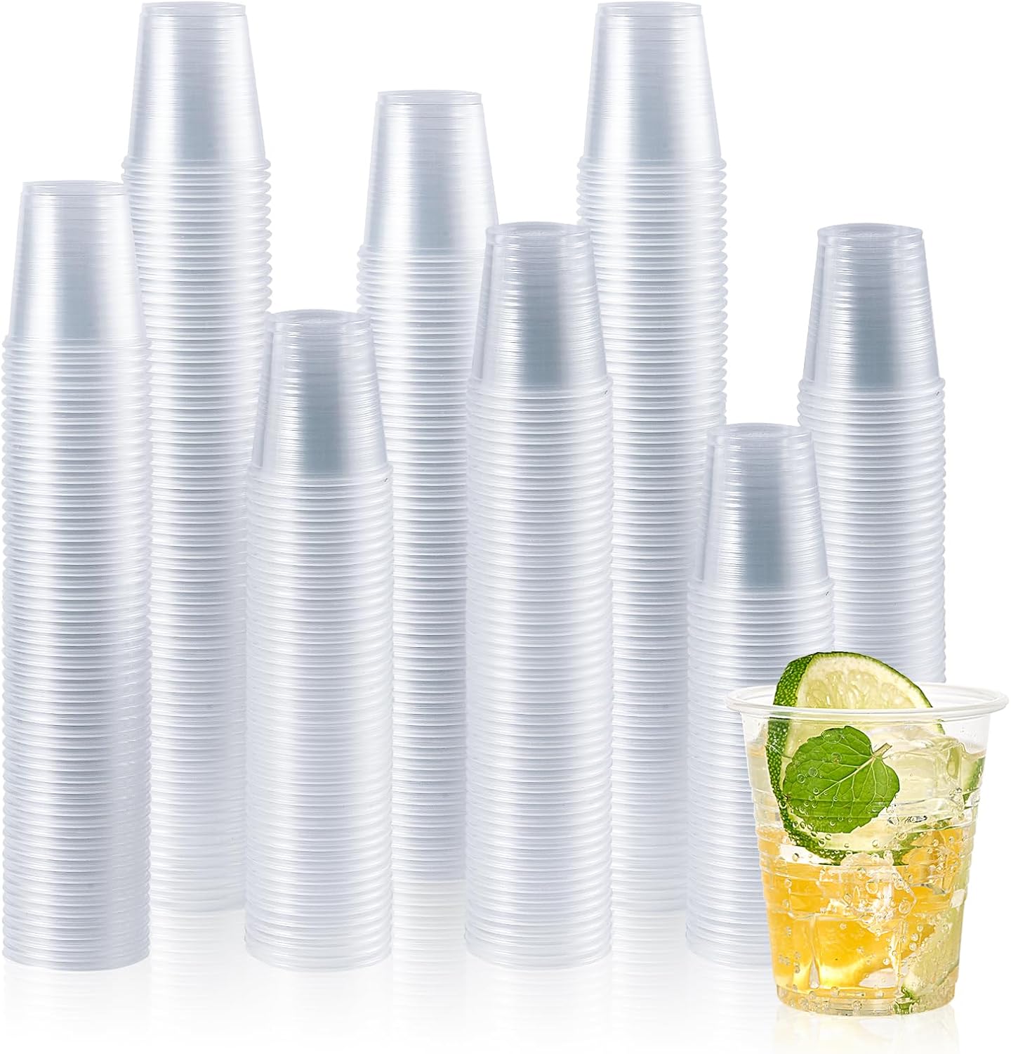 Vplus 2000 Pack 5 OZ Clear Small Dessert Plastic Cups, 5 Ounce Disposable Cold Party Drinking Shot Measuring Mouthwash Cups for Office Bathroom Party