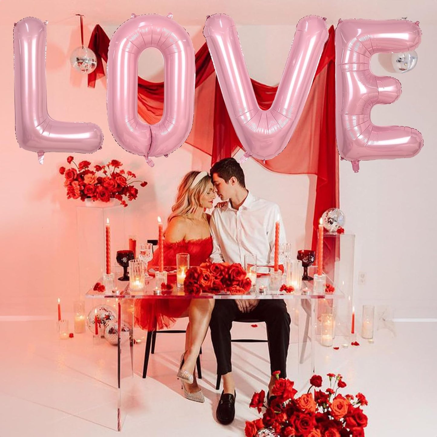 40 Inch Pink Letter Balloon C, Giant Alphabet A - Z Foil Balloon Baby Pink, Self Inflating Pearl Pink Letter Balloon C, Mylar Letter Customize Balloons for Girl Birthday Party Decoration Supplies