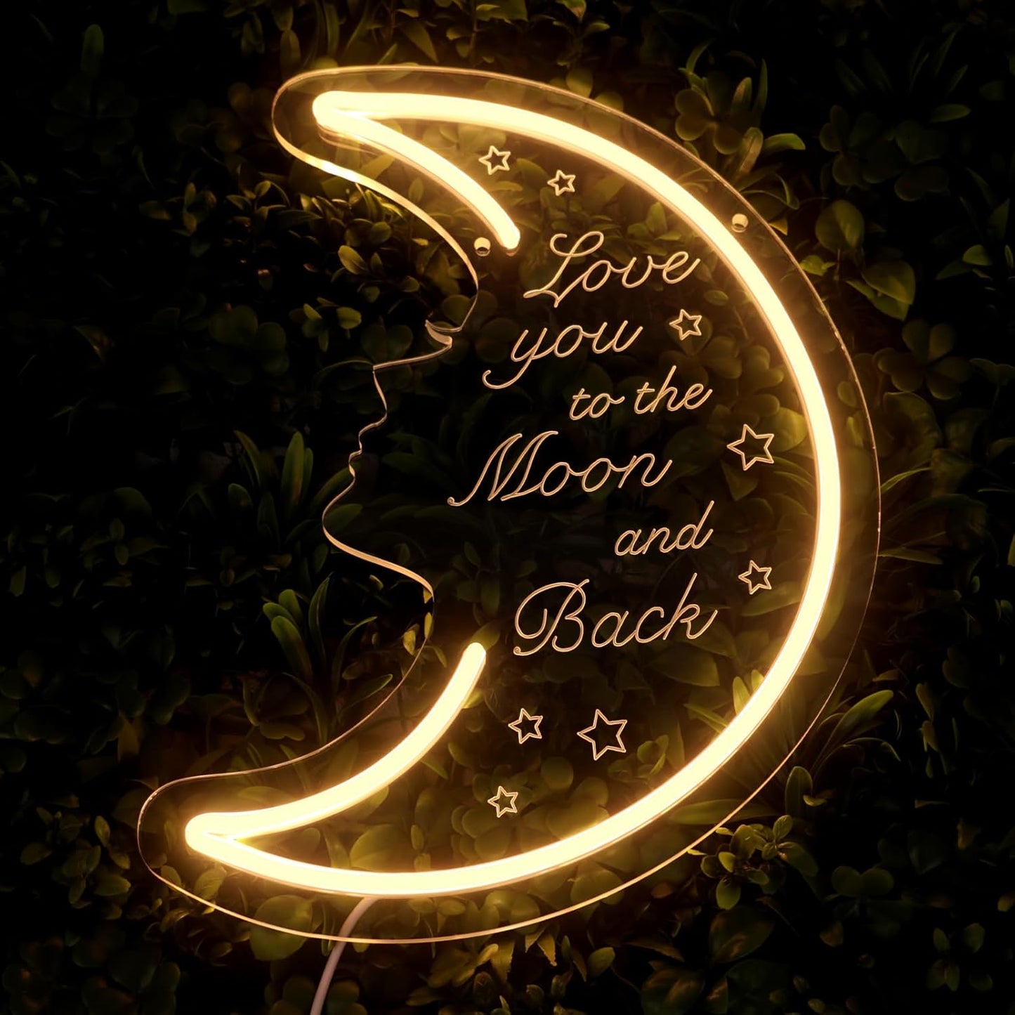 Moon Neon Light Sign for Wall Decor, 5v USB Powered & Dimmable Love You to the Moon and Back LED Light for Girls Kids Bedroom Living Room Home Party Decor