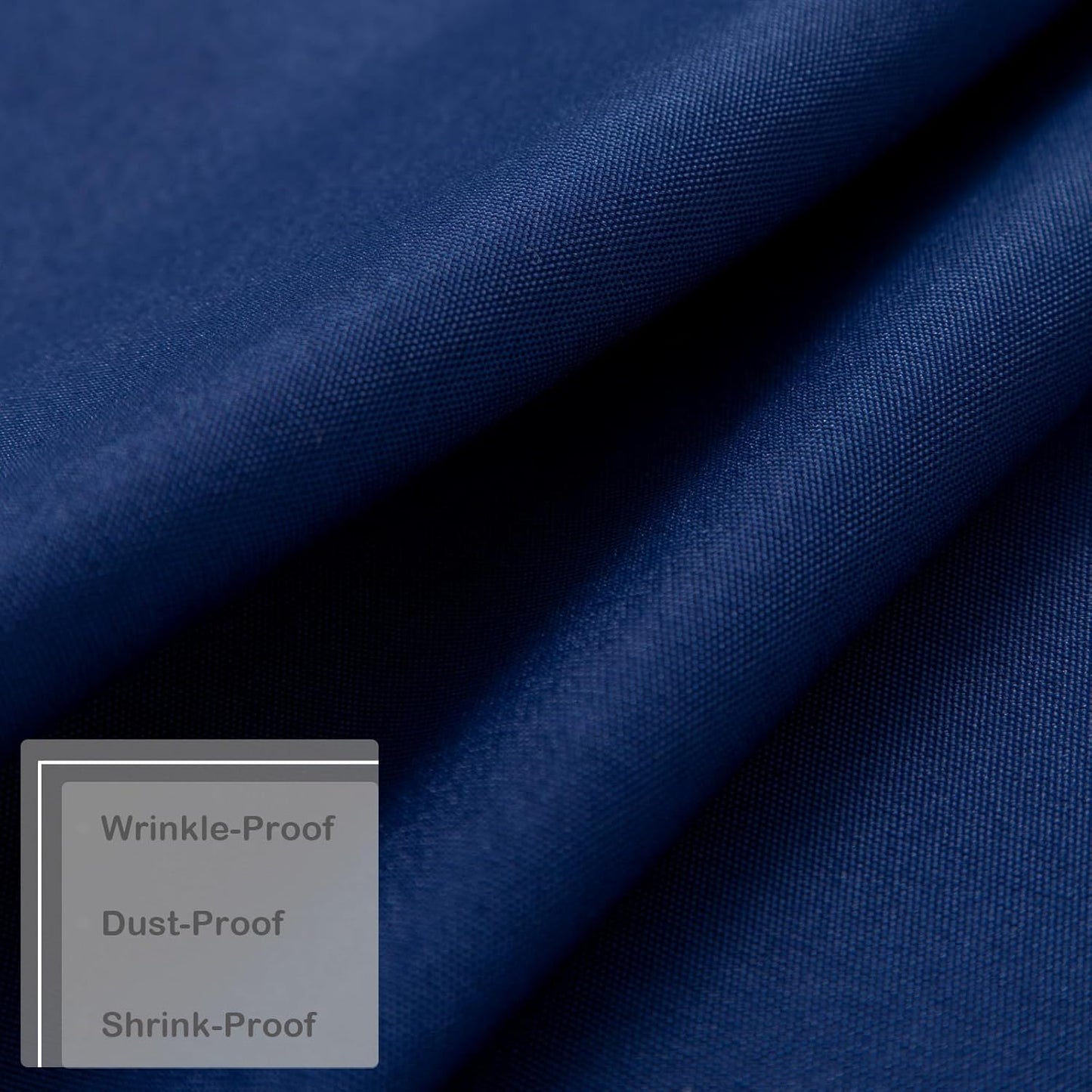 Round Navy Tablecloth 48 Inch Polyester Fabric Washable Table Cloth Decorative Wrinkle Resistant Solid Color Table Cover for Kitchen Dinning Party Wedding Camping