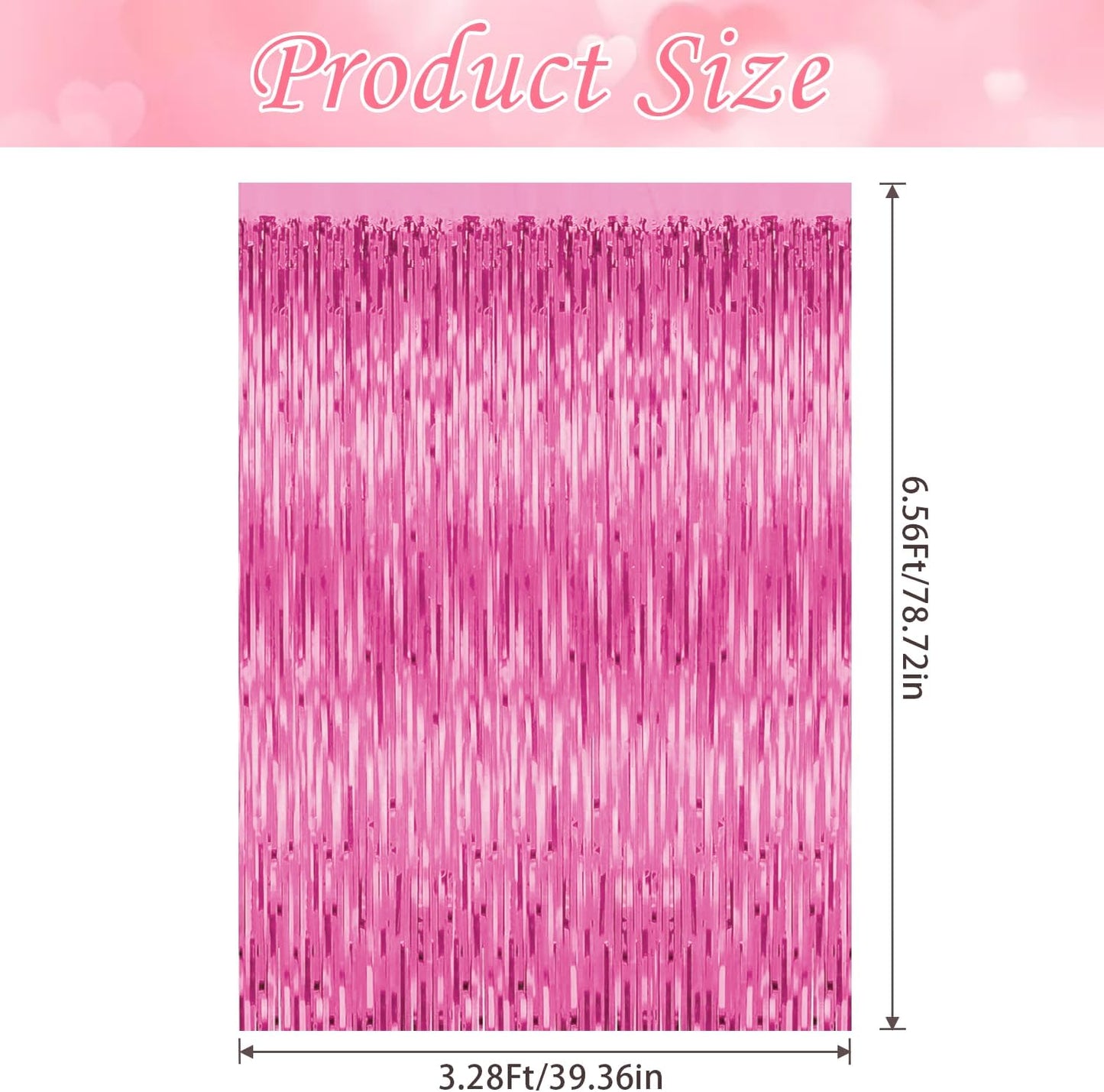 5 Pack Party Backdrop Decorations Pink Tinsel Curtain Party Backdrop Foil Fringe Birthday Decorations Photo Booth Streamer Pink Backdrop Theme Bachelorette Graduation Decorations