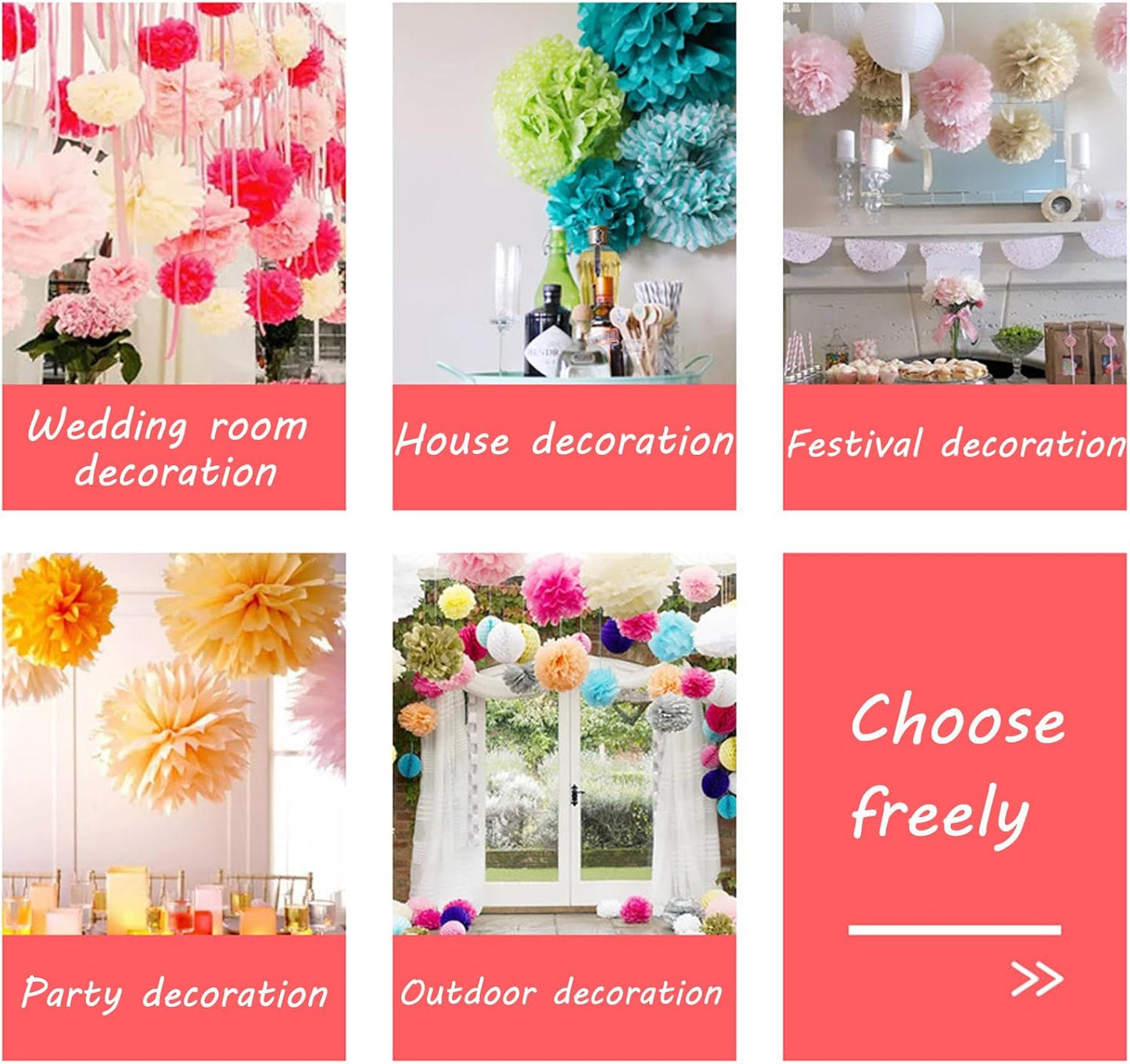 Capesaro Green and Gold Tissue Pom Poms - 10", 12" Party Decorations - 12 Piece Set