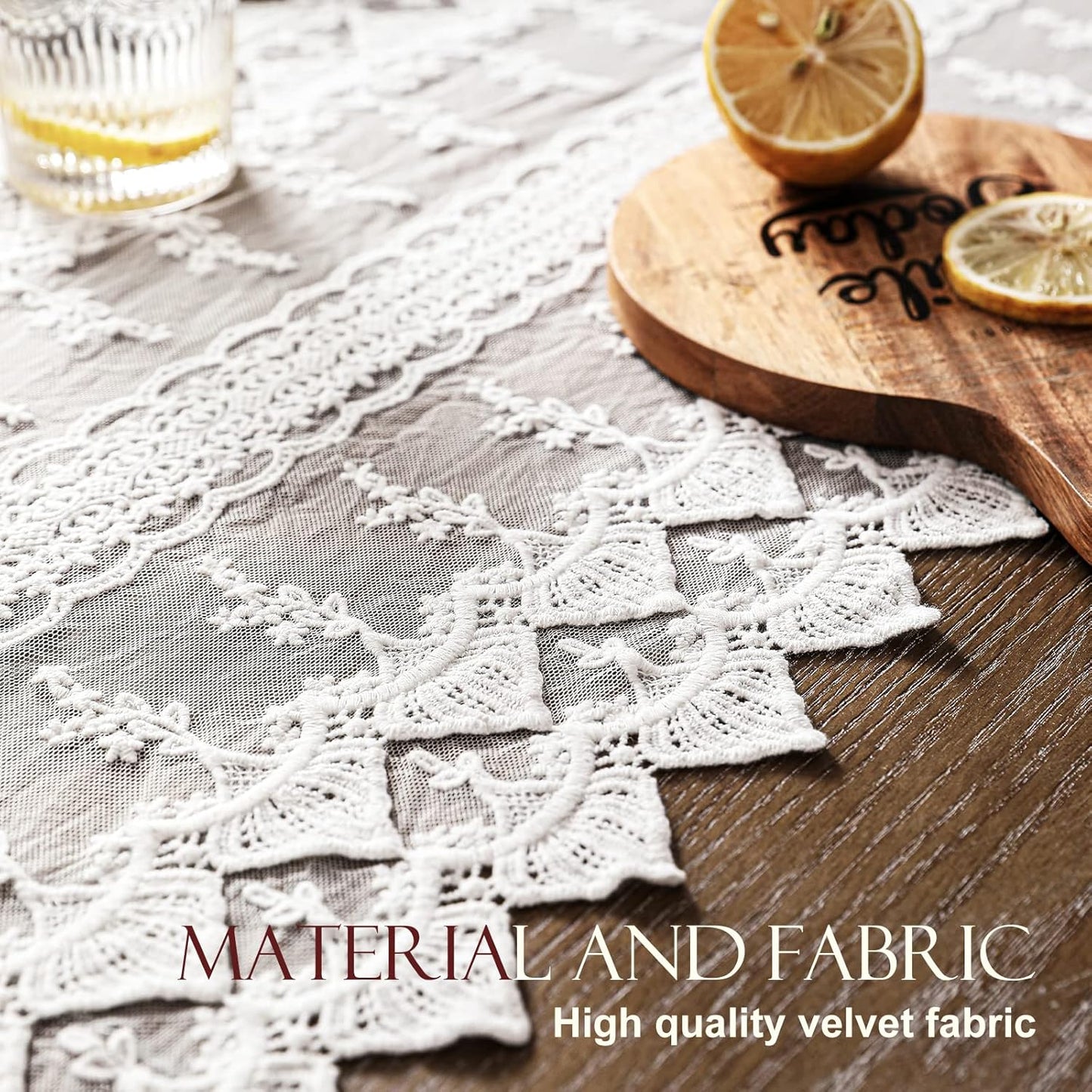 patdrea Designer Vintage White Lace Table Runner,Crochet Decorative Table Covers,Chiffon Embroidered Tasseled Table Runners, Cutwork Dresser Runners,Christmas Wedding Party Bridal 16x71 Inches Long