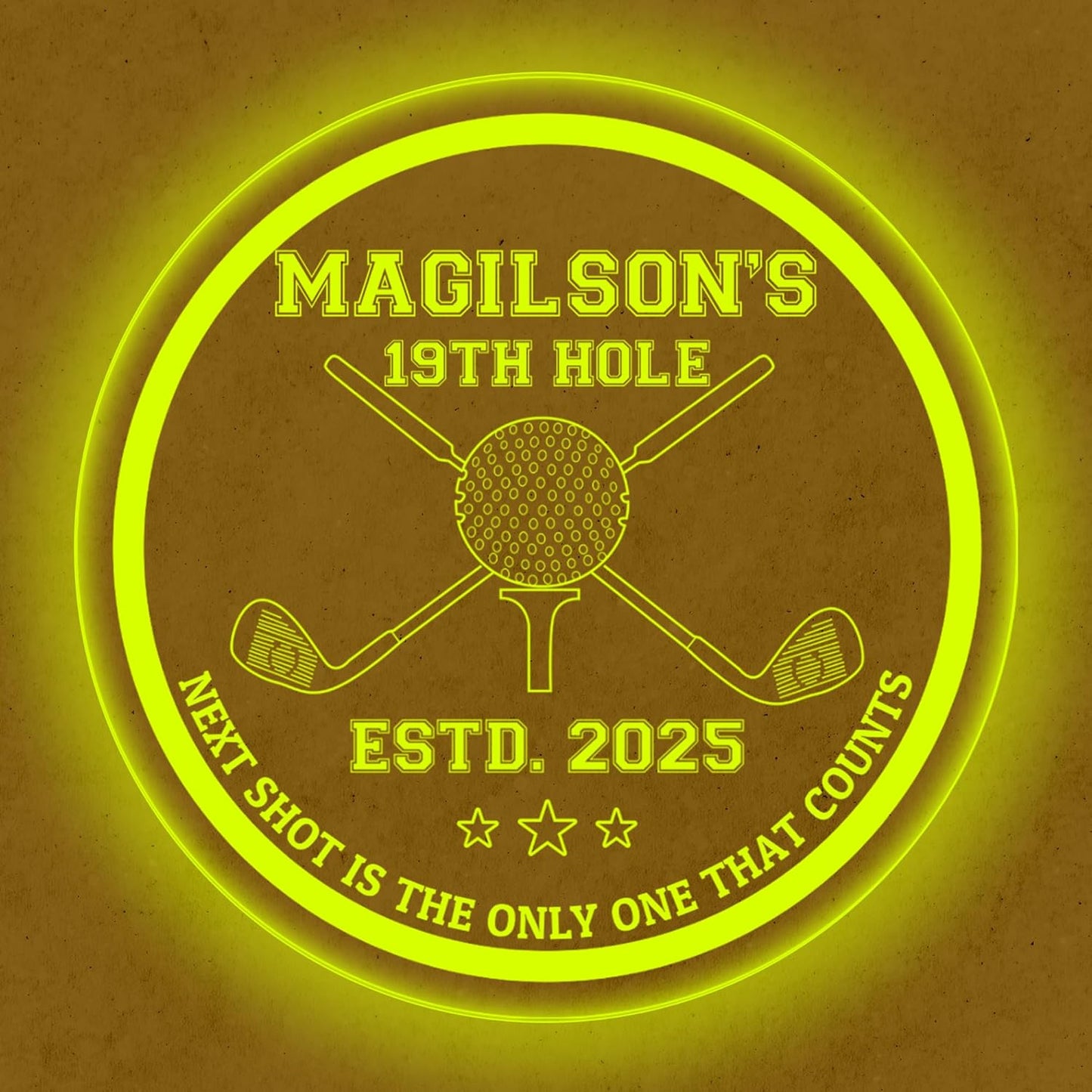 Custom Golf LED Bar Sign – Personalized Color Changing Acrylic Wall Decor for Home Bar, Man Cave, Game Room, or Patio (Golf Bar, 12 INCHES)