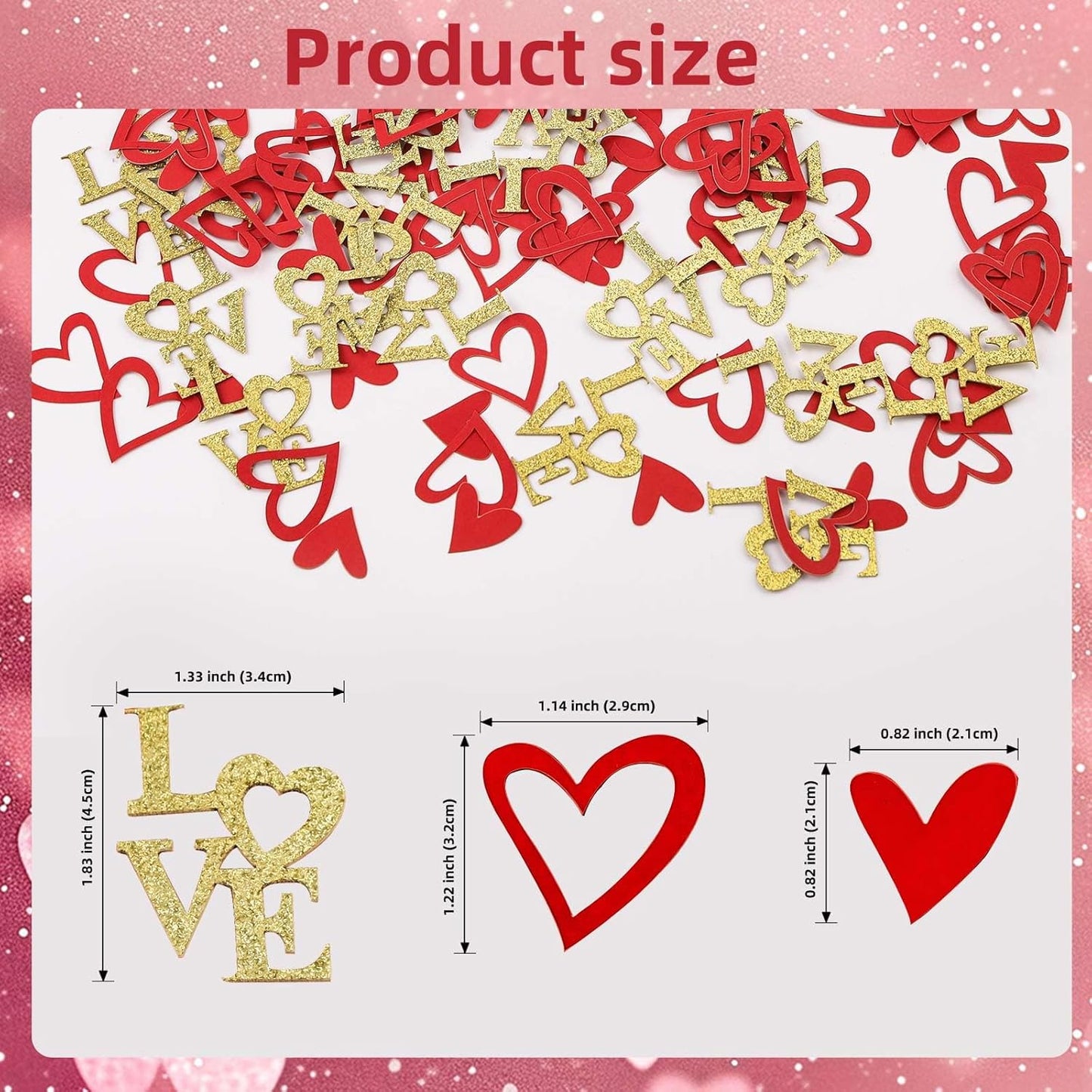 200 Pcs Red Heart Paper Confetti Love Confetti for Valentine's Day Wedding Baby Shower Birthday Party Table Decoration Supplies