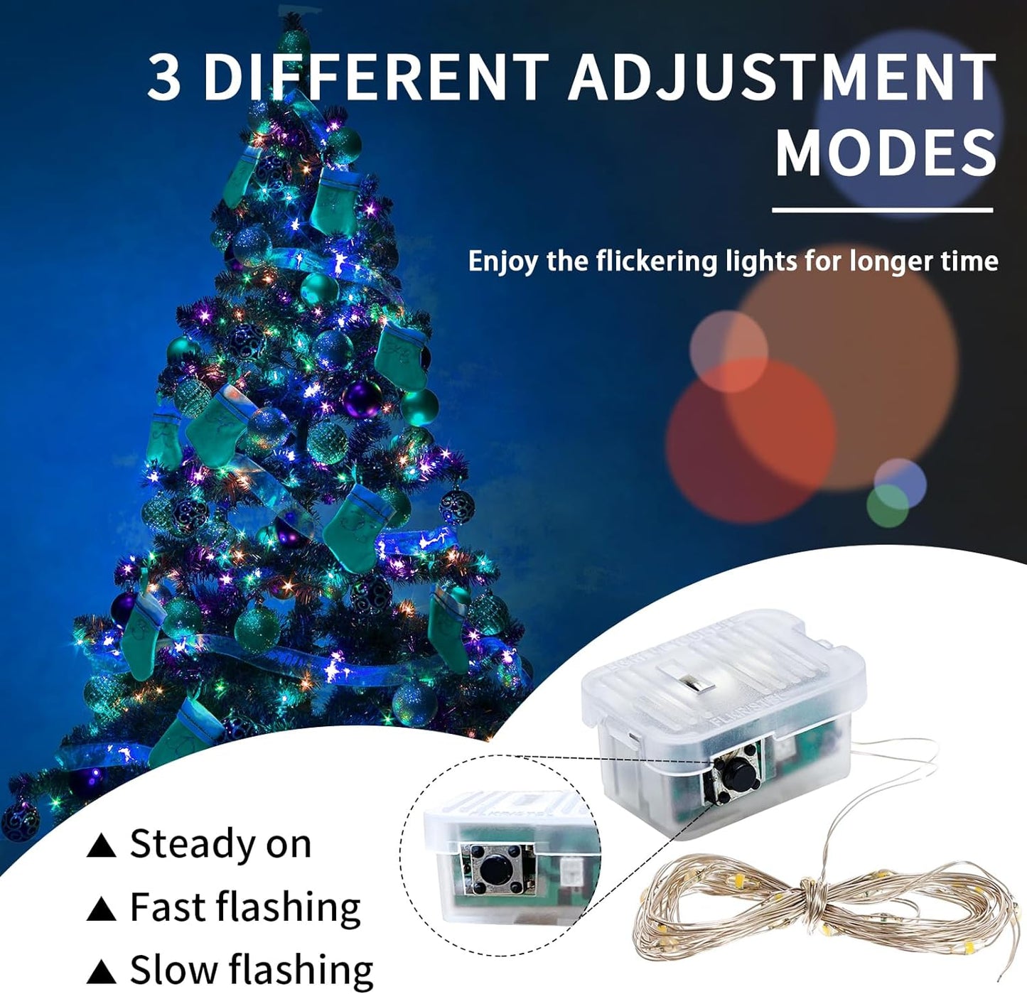 12 Pack Rainbow Fairy Lights 7Ft 20 LED Twinkle String Lights 3 Modes Battery Operated Waterproof Firefly Starry for Mason Jar Party Wedding Christmas Valentines Day Table Centerpieces