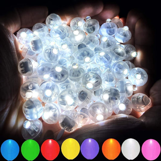 50pcs White LED Balloon Lights, Tiny Led Lights Mini Round LED Ball Lamp for Paper Lantern Balloons, Indoor Outdoor Party Event Fun Party Supplies Halloween Christmas Wedding Decoration