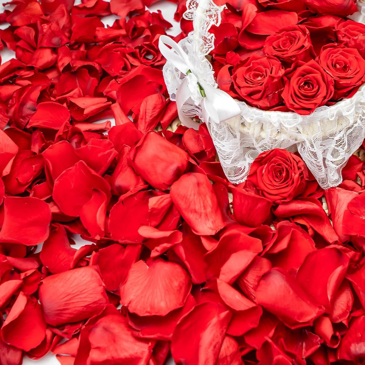 340 PCS Real Red Rose Petals, 3.17oz Dried Flower Confetti Petals for Wedding Flower Girl to Throw at Wedding Party, Romantic Night Bridal Shower Valentine's Day Decor