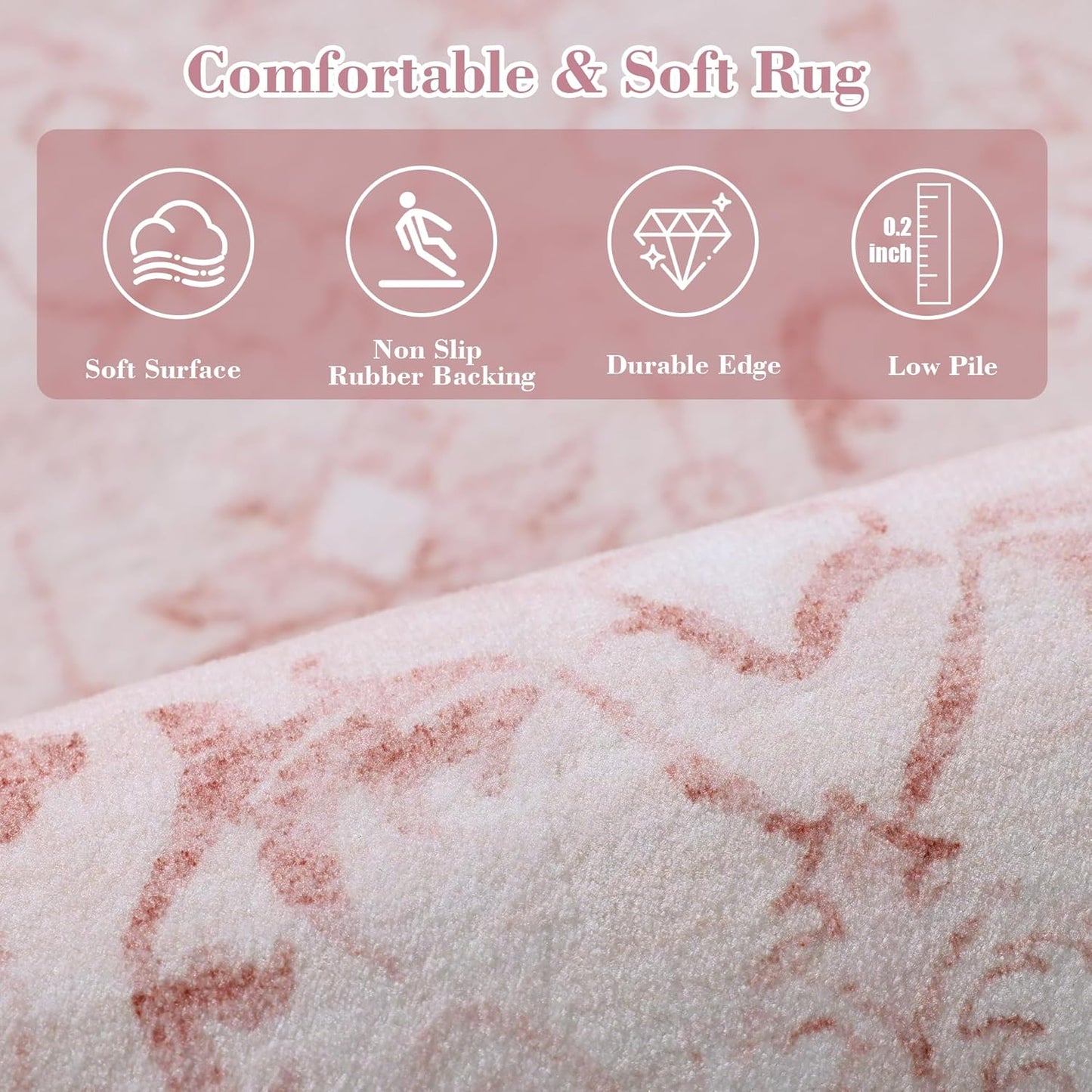 Pink 3x12 Runner Rug for Hallways Bed Side Kitchen, Boho Washable Distressed Low-Pile Floor Entryway Long Bathroom Mat, Non-Slip Laundry Room Washstand Front Carpet Green 36x144 Inch