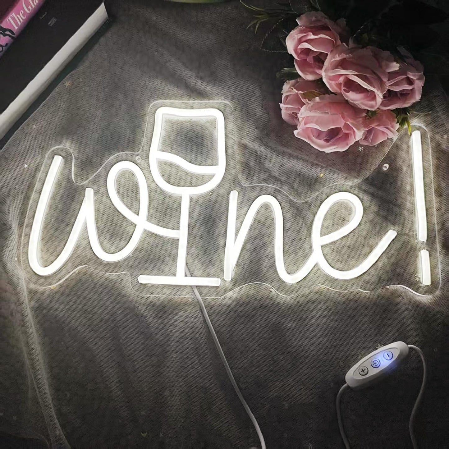 Acrylic Wine Neon Sign for Wall or Window Background Decor,LED Dimmable Bar Neon Decorative Cocktails Light Handmade Art Lamp for Home Pub Wedding Party Bar Studio,5V USB Powered