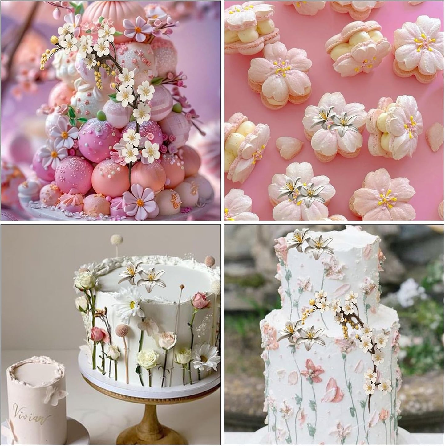 1 Pcs 3D Embossed Flower Fondant Mold, Exquisite Butterfly Lily Chocolate Silicone Molds, for Birthday Cake Decoration, Wedding Dessert Table, Candy, Keychain, Resin Crafts