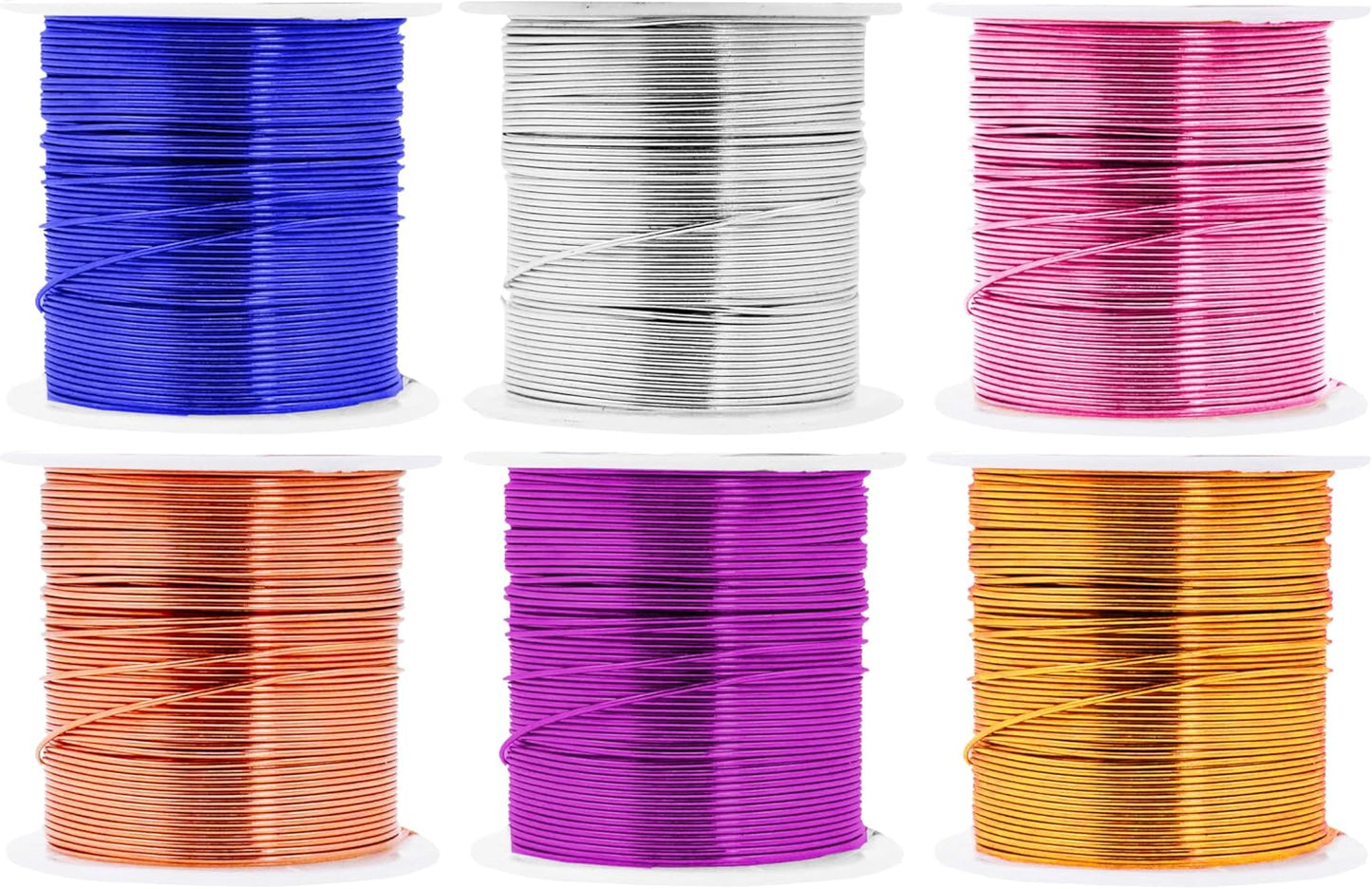 Mandala Crafts 20 Gauge Anodized Aluminum Craft Wire for Jewelry Making - 450 FT Colored Flexible Silver Copper Gold True Blue Purple Pink Wire - Bendable for Bonsai Armature Crafting Sculpting