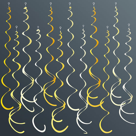 36Pcs Yellow Hanging Swirl Decorations Ombre Yellow Felt Swirl Streamer Spiral Ceiling Decoration Garland for Lemon Bee Sunflower Birthday Wedding Baby Shower Bridal Shower Bachelorette Party Supplies