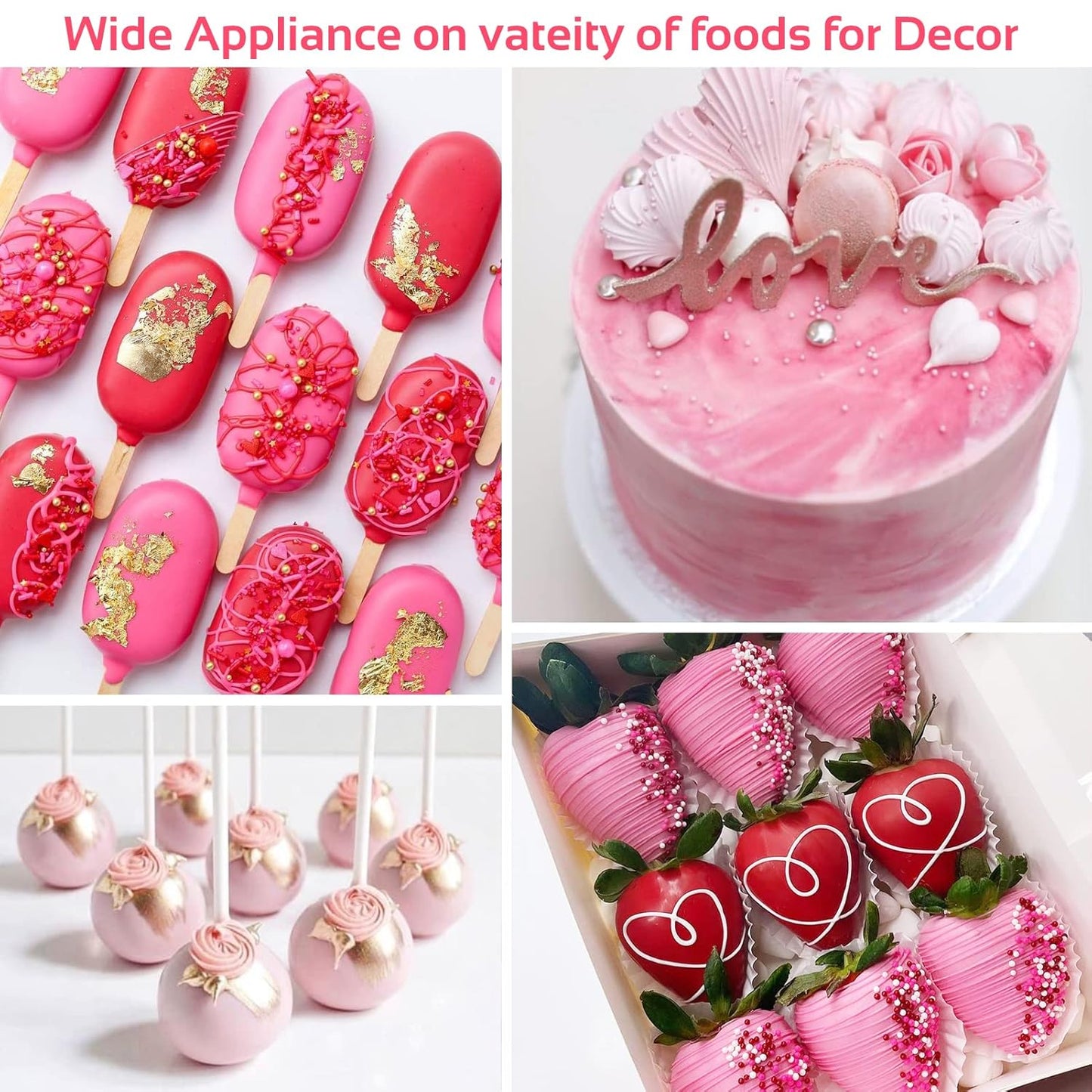 Jelife Pink Edible Luster Dust for Drinks - 5 Grams Food Grade Cake Glitter Dust Shimmer Powdered, Edible Metallic Powder Food Coloring for Cake Decorating, Chocolates, Fondant, Painting & More, Vegan