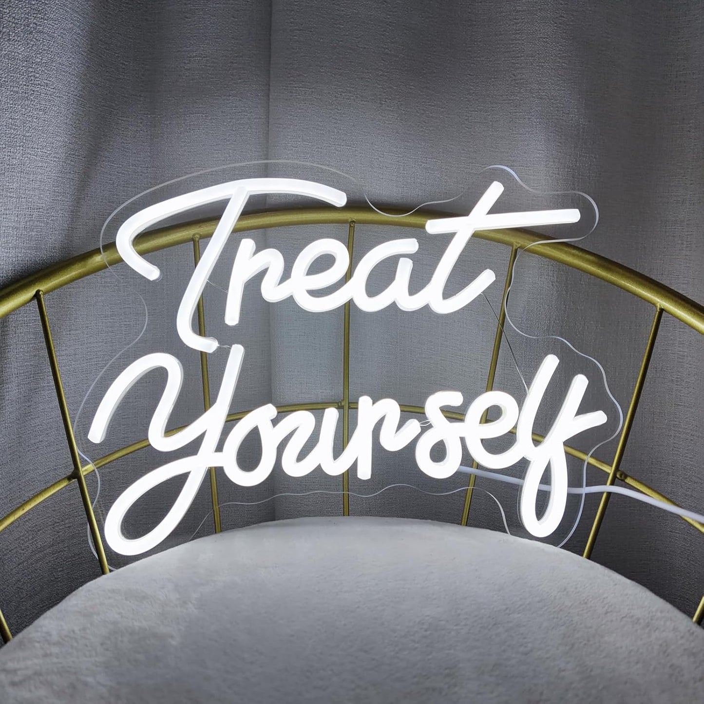 Treat Yourself Neon Sign Treat Yourself Sign for Bedroom Wall Wedding Sign Room Decoration Birthday Party Decoration, 12.9" x 9.6"