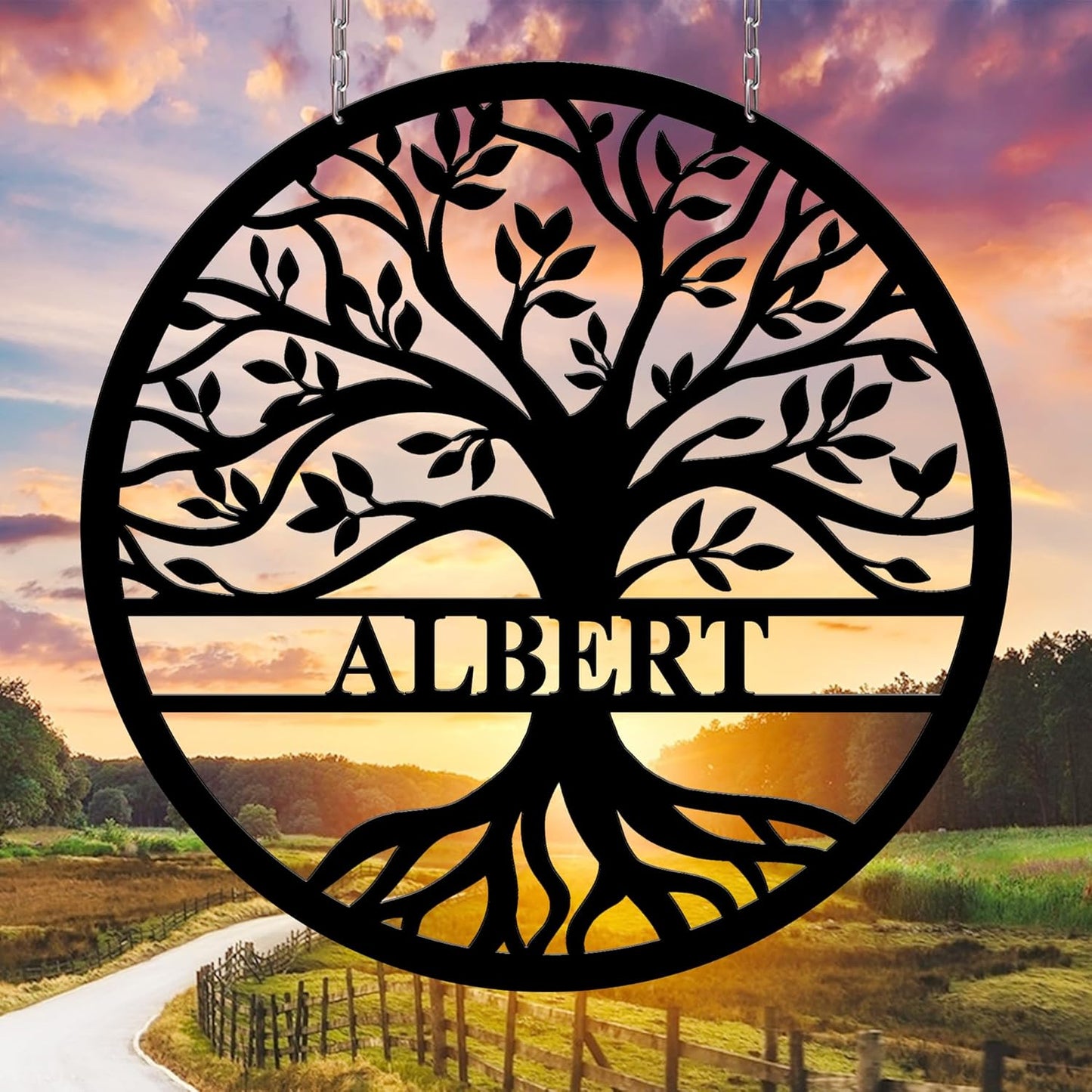 Personalized Wedding Gift for Couple, Custom Tree of Life Metal Wall Art Sign, Monogram Family Last Name Outdoor Decor Sign, Christmas Valentine's Day Housewarming Gifts