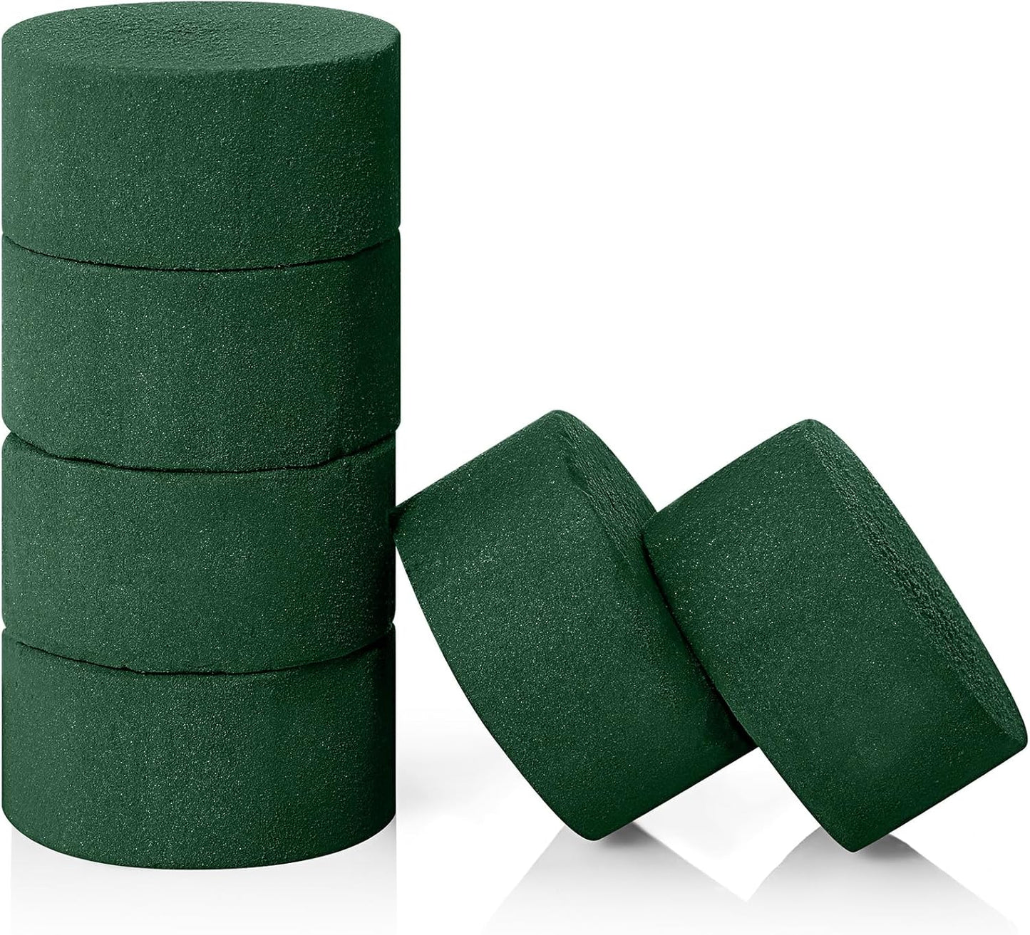 Frienda 6 Pieces Floral Foam Blocks for Artificial Flowers,Thanksgiving Christmas Party Supplies, Dry & Wet Floral Foam Round Kit for Flower Arrangement Wedding Decoration(3 x 1.57 Inch)