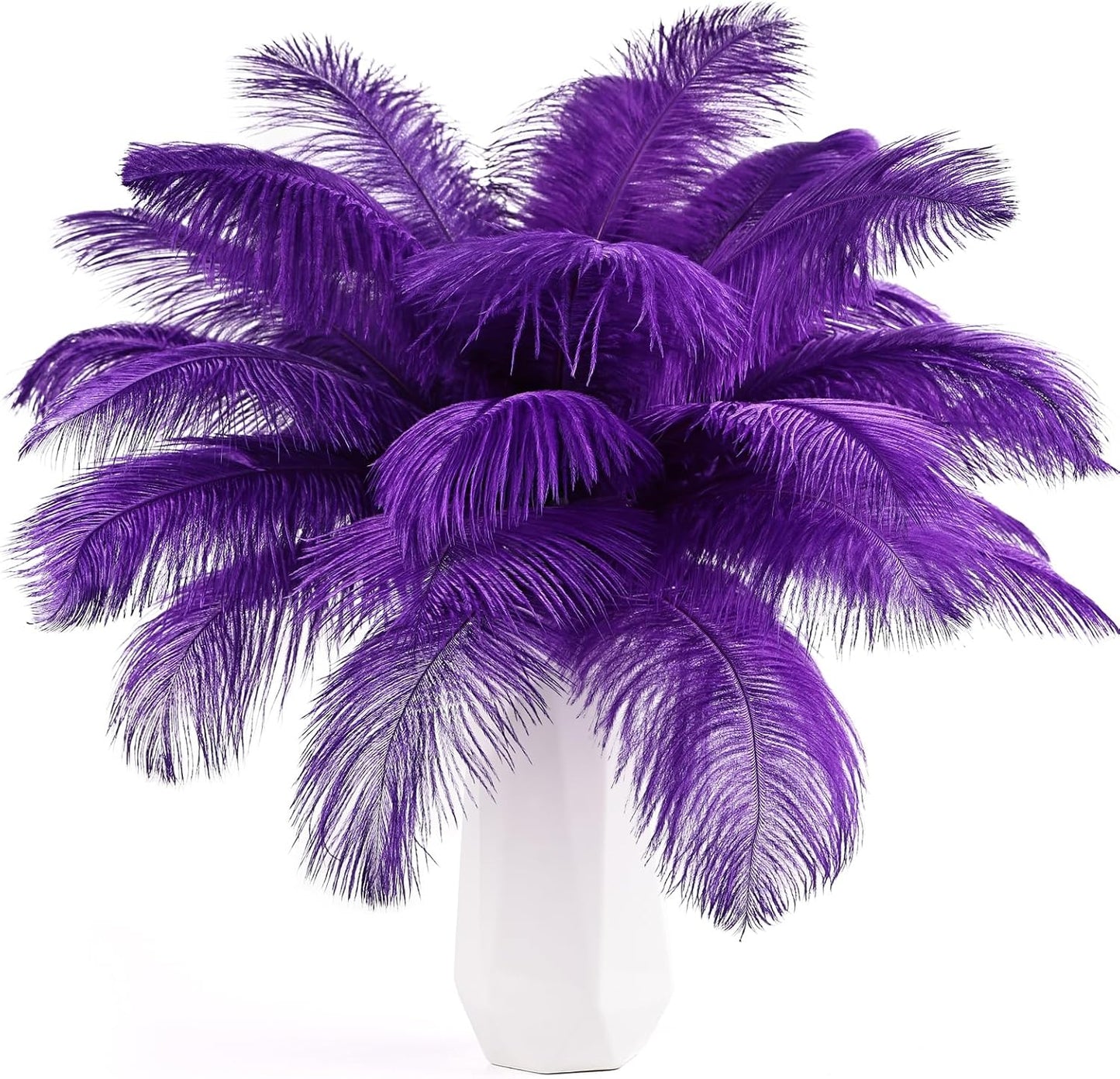 THARAHT Purple Ostrich Feathers 12pcs Natural Bulk 8-10Inch 20cm-25cm for Crafts Wedding Party Centerpieces Halloween and Home Decoration Feather