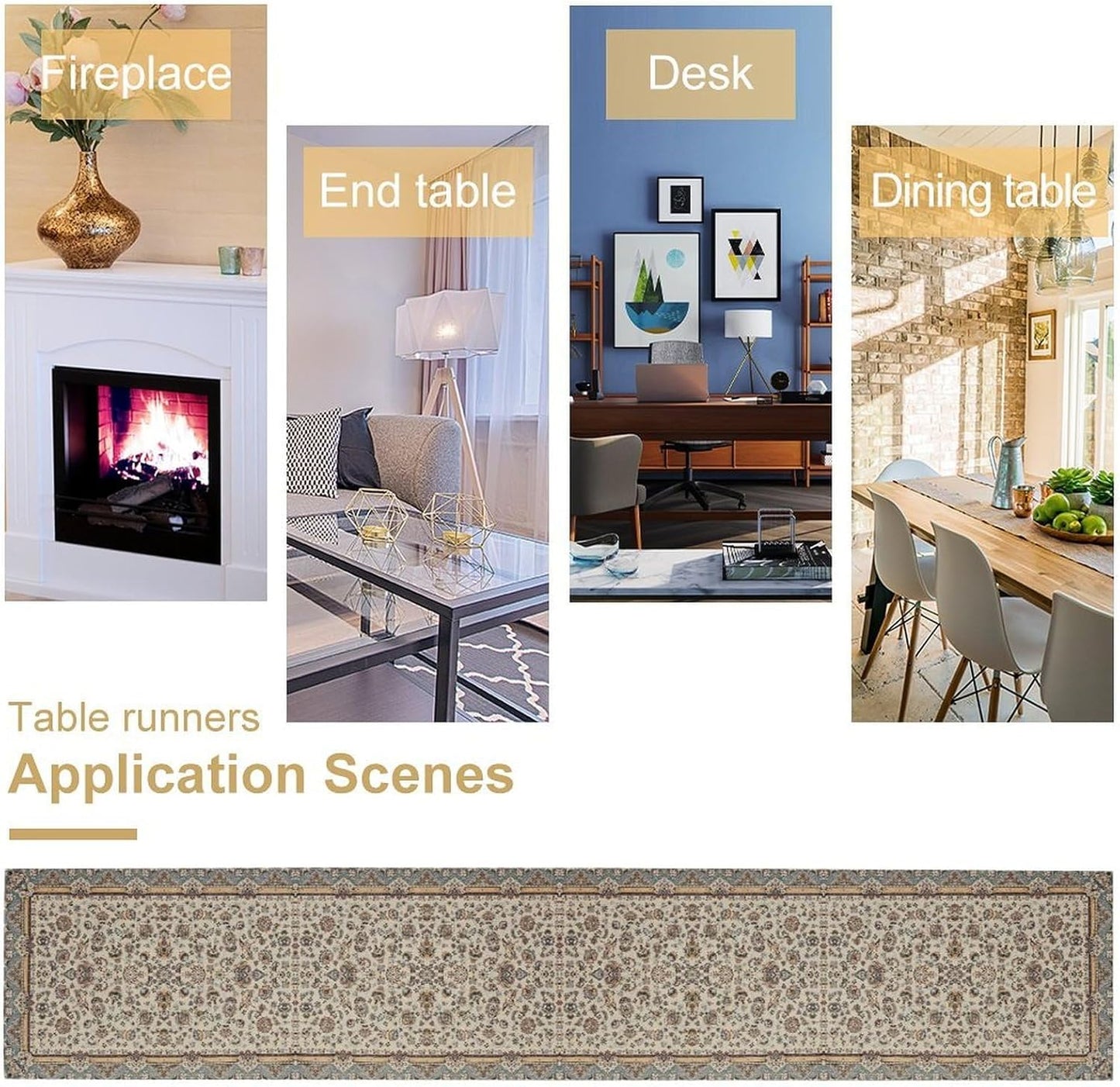 Farmhouse Vintage Flower Table Runner Morris Floral Farmhouse Rustic Coffee Kitchen Home Dining Party Table Decor 13x90in