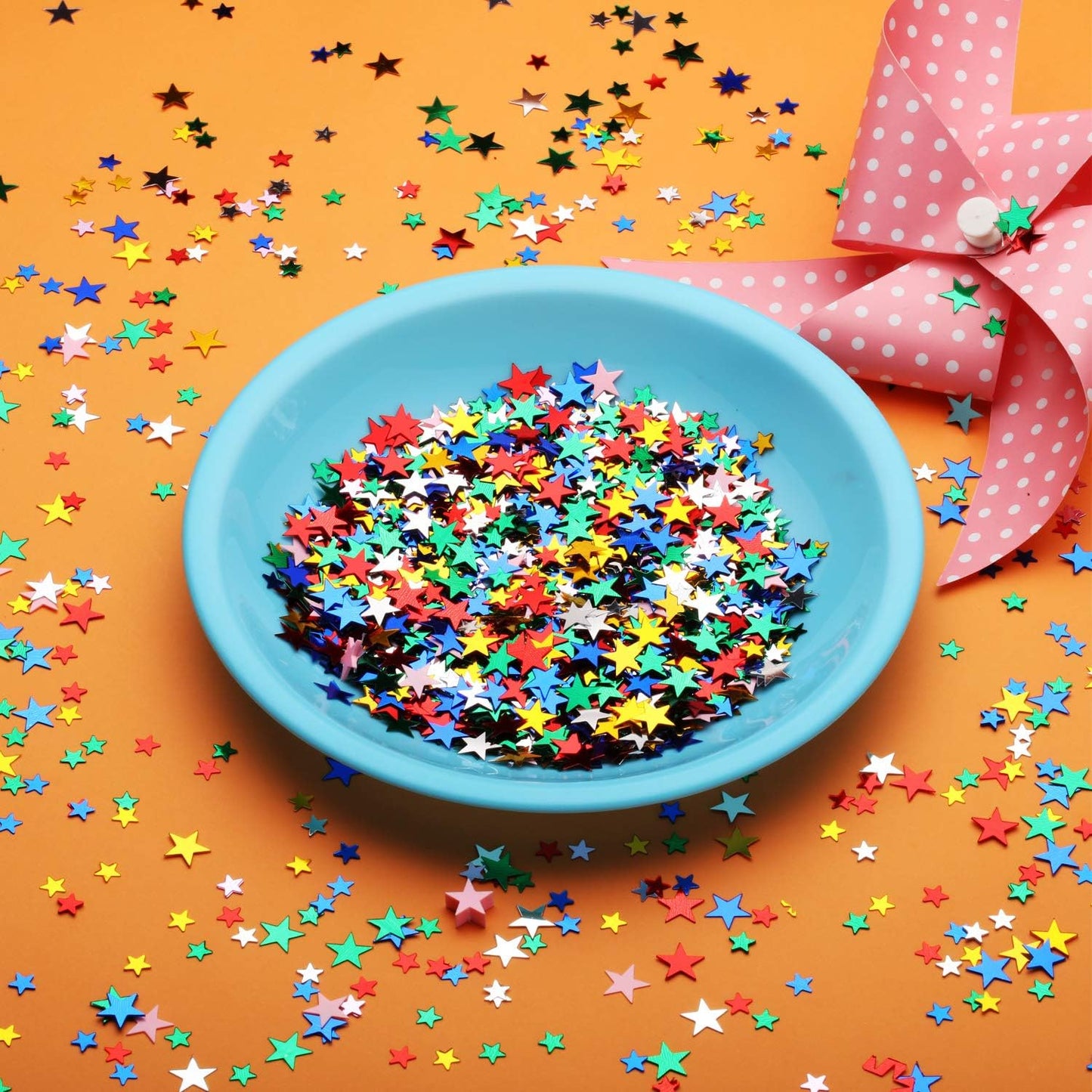 Hestya 60g Star Confetti Glitter Table Confetti Metallic Foil Stars for Party Wedding Festival Decorations(Multicolor,10mm and 6mm)