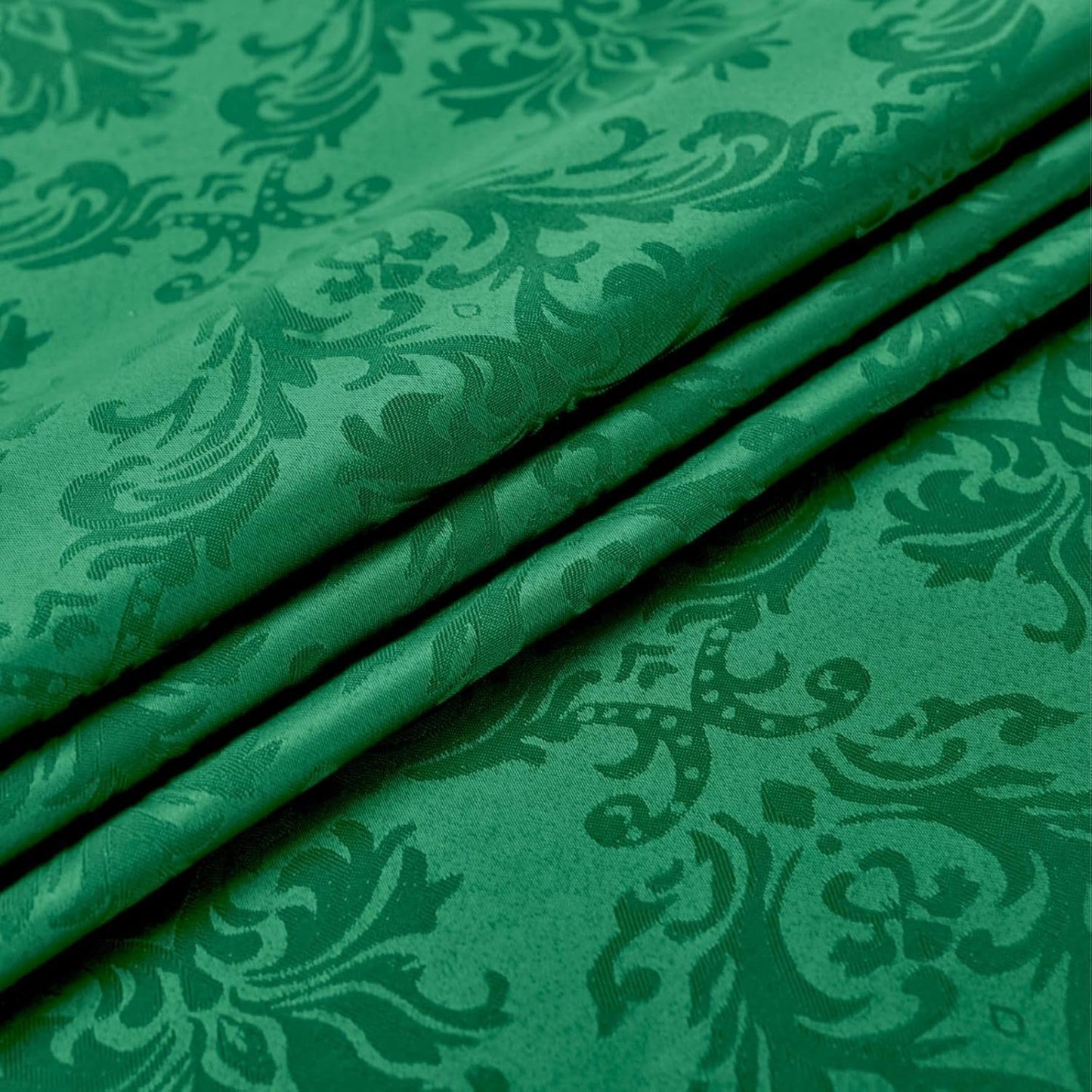 SASTYBALE Jacquard Square Napkin, Damask Wrinkle Resistant Soft Polyester Napkins, Fabric Cloth Dinner Napkins for Wedding, Winter, Holiday, Parties, Set of 4 (Dark Green, 20X20 Napkin)