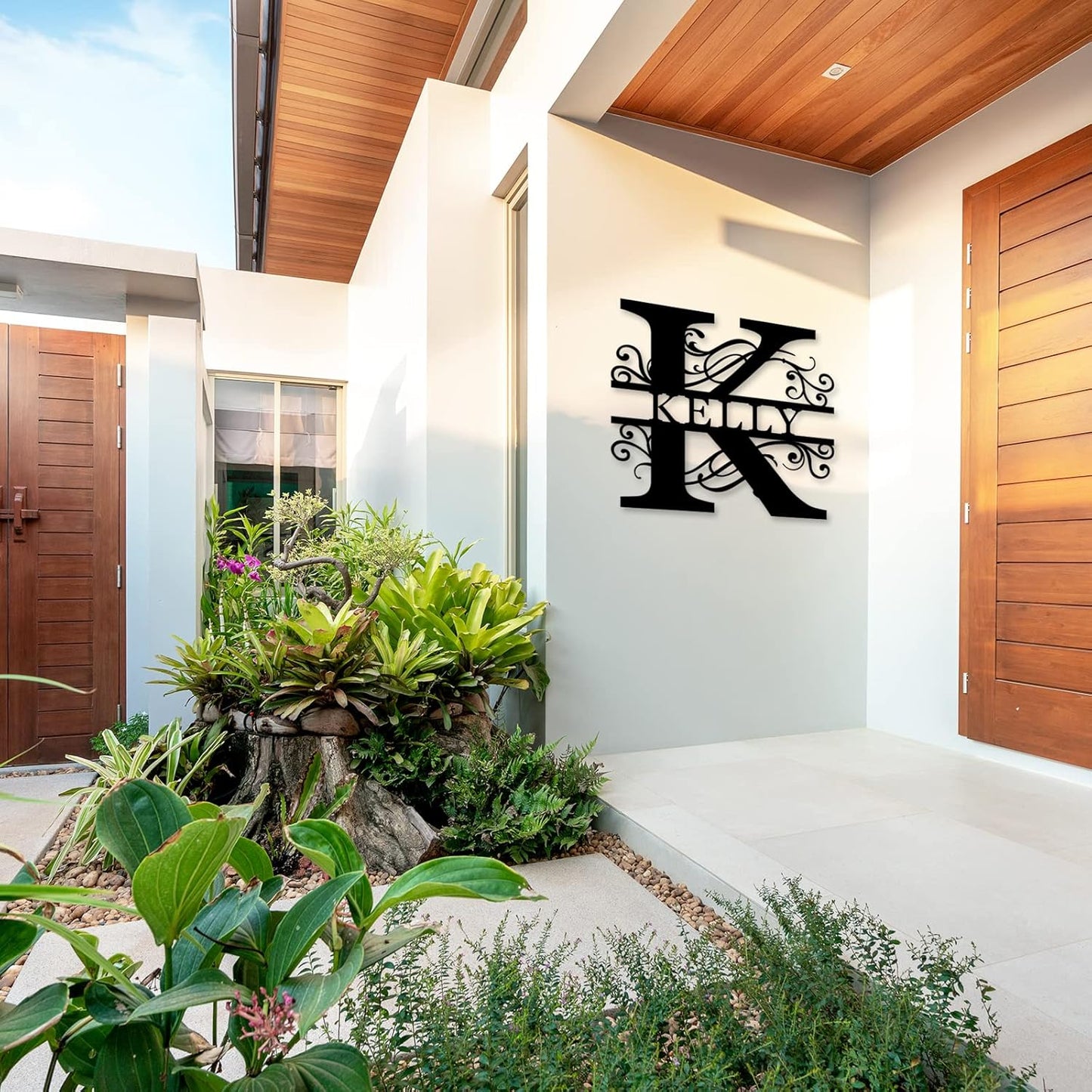 Custom Metal Name Sign | Split Letter Monogram Wall Decor | Personalized Family Name Sign | Personalized Anniversary Wedding Gift | Outdoor Metal Art | Housewarming Gift