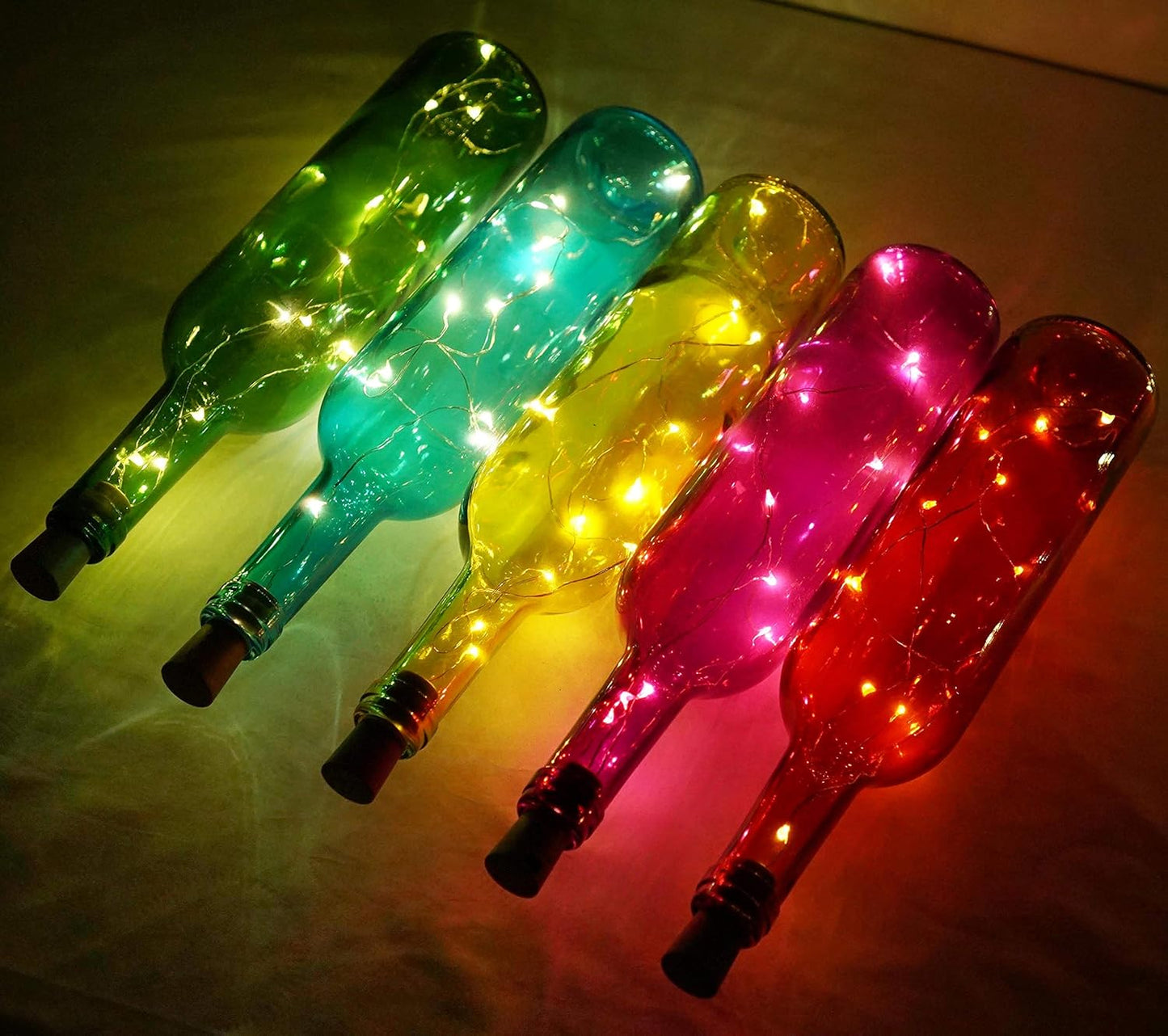Wine Bottle Lights with Cork, Battery Operated 20 LED Cork Shape Silver Wire Colorful Fairy Mini String Lights(No Bottles) for DIY, Party, Decor, Christmas, Halloween,Wedding (3, Warm White)