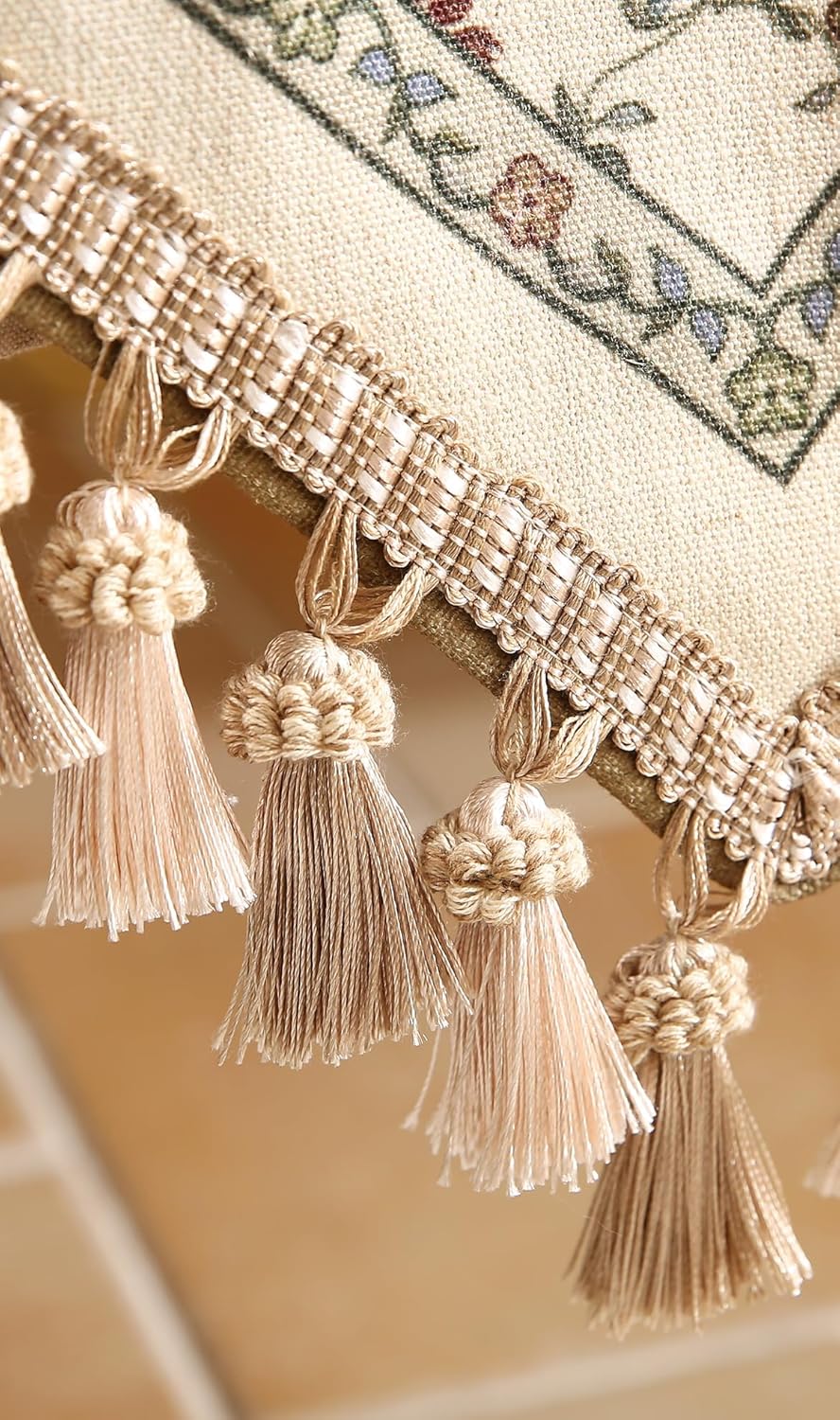 patdrea Designer Vintage Floral Linen Extra Long Table Runner 118 Inch Long,Beige Cottage Rustic Bouquets Pattern Table Mat,Decor for Kitchen Dining Coffee Table Cabinet Thanksgiving,12"*118"