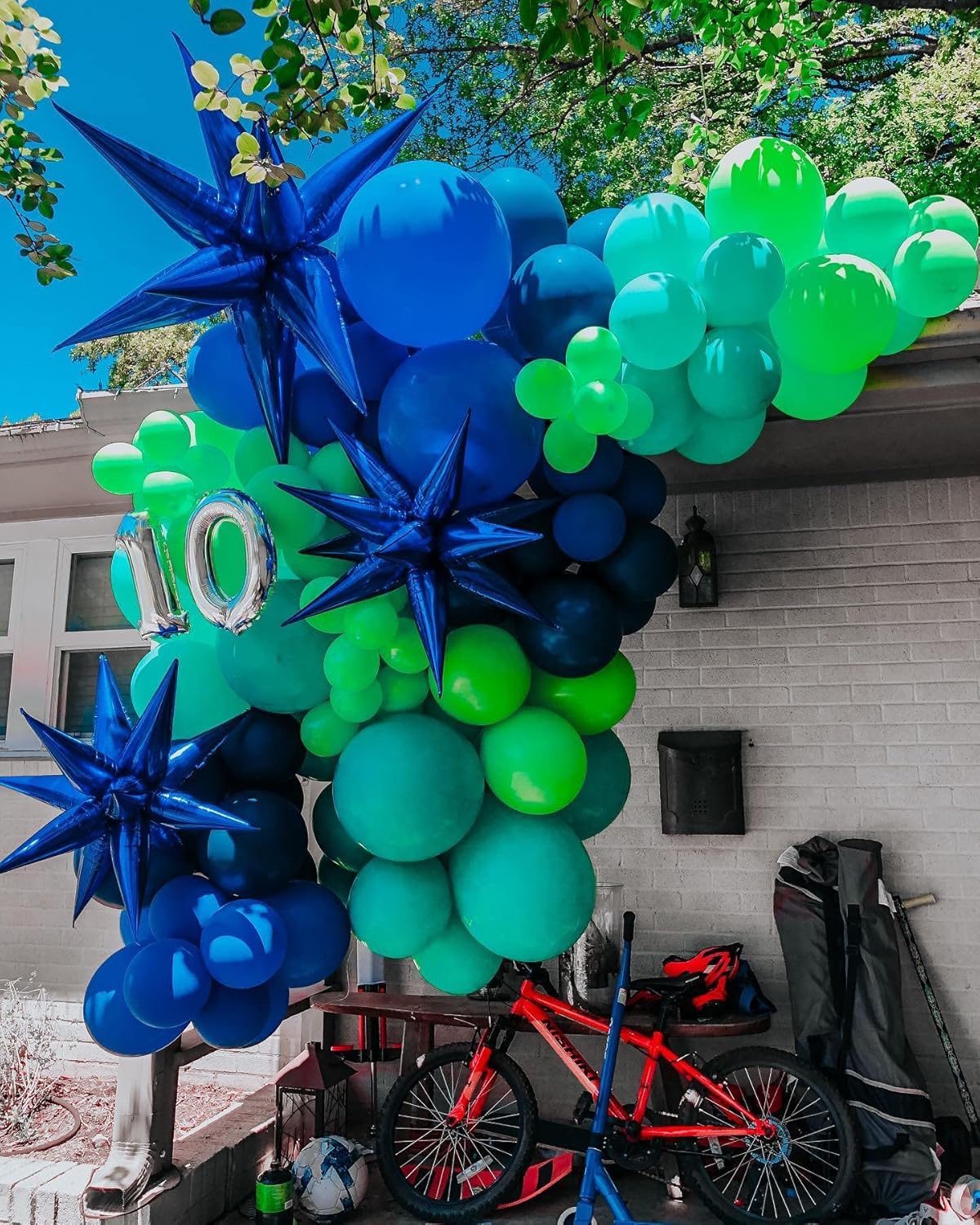 3pcs 26inch 3D Explosion Star foil balloon, Blue Foil Cone Star burst Balloons for Birthday Wedding New Year Party Event