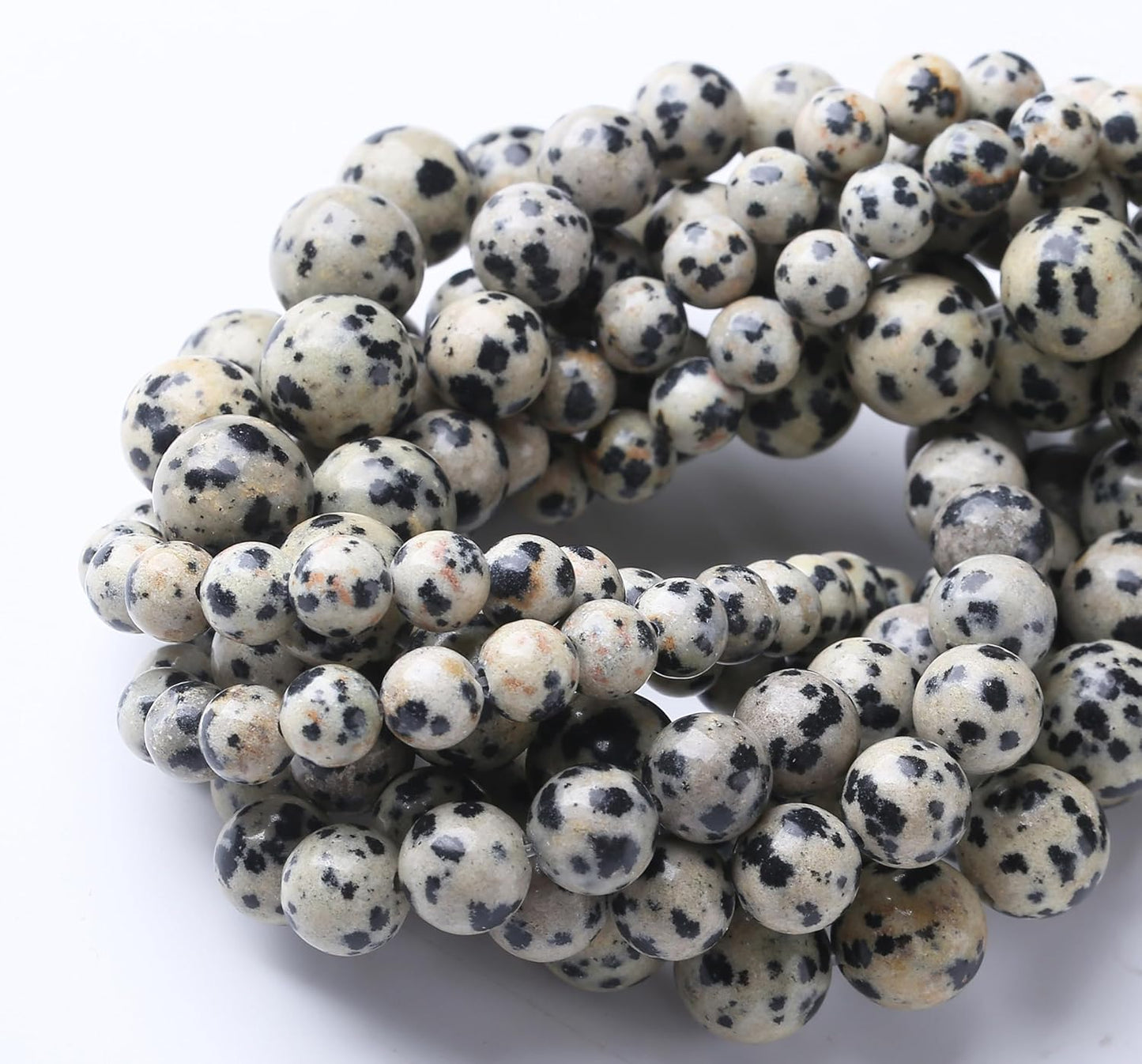 Quail Egg Stone Beads Gemstone Round Crystal Energy Jade Beads Stone Beads for Jewelry Making DIY Bracelet Necklace Jewelry Making 1 Strand 15.5inch 45PCS 8MM