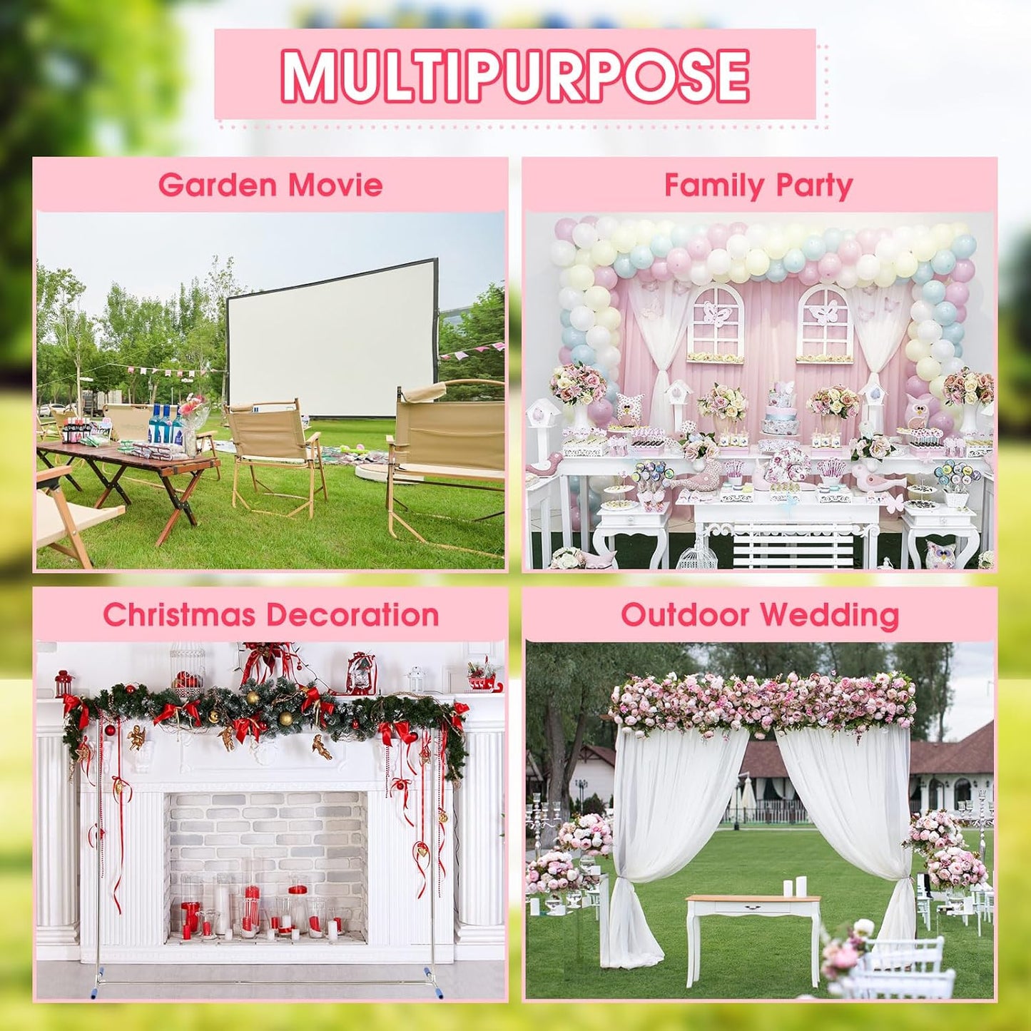 Wedding Arch,7 x 6 FT Metal Arch Backdrop Stand with Support Feet Base,Square Arched Frame for Birthday Party Ceremony Event Balloon Arches Decoration