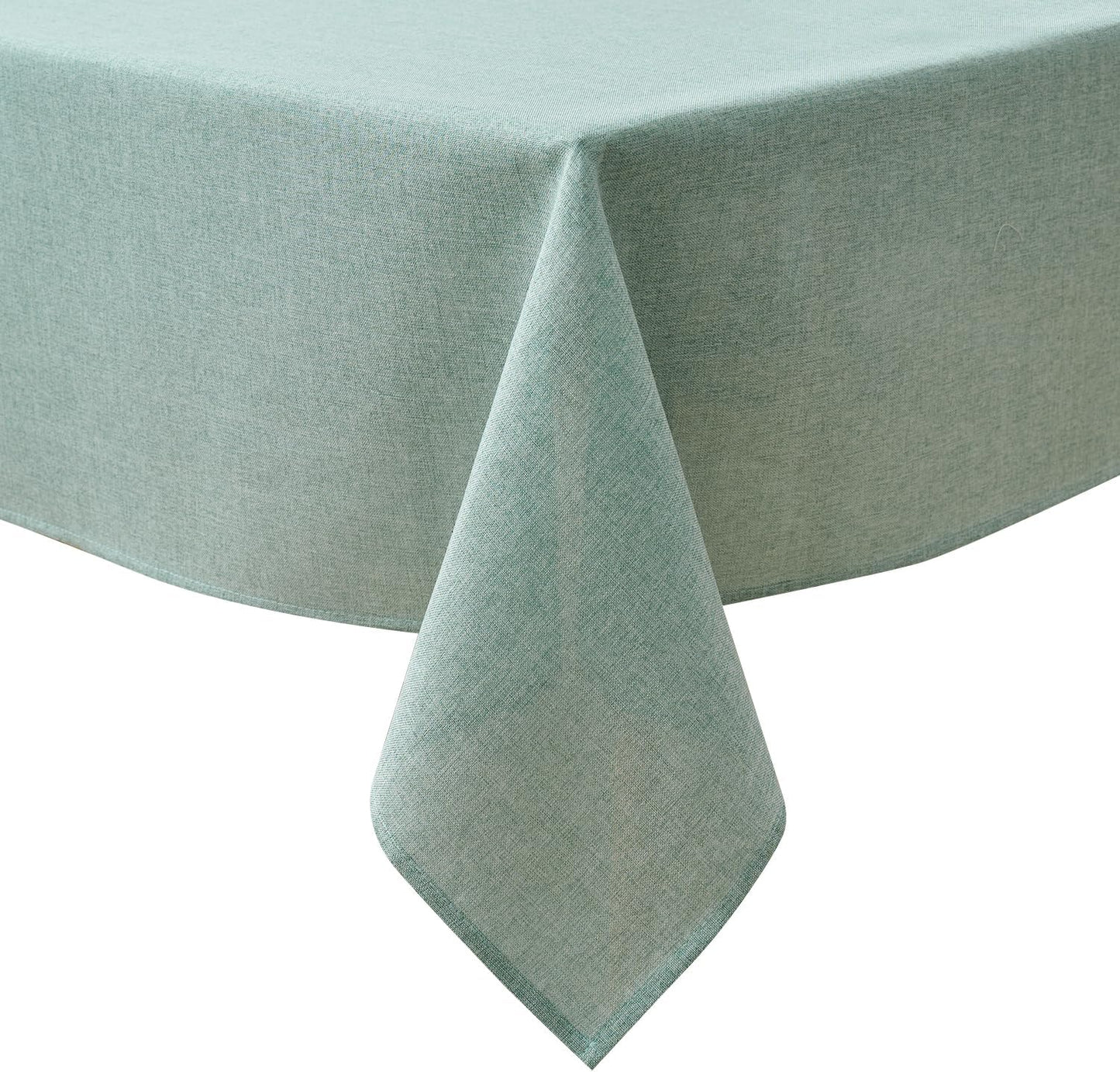 NLMUVW Sage Green Linen Tablecloth Rectangle, Rustic Textured Table Cloth Water Resistant Farmhouse Table Cover for Kitchen Dining Party Coffee, 54x108 Inch