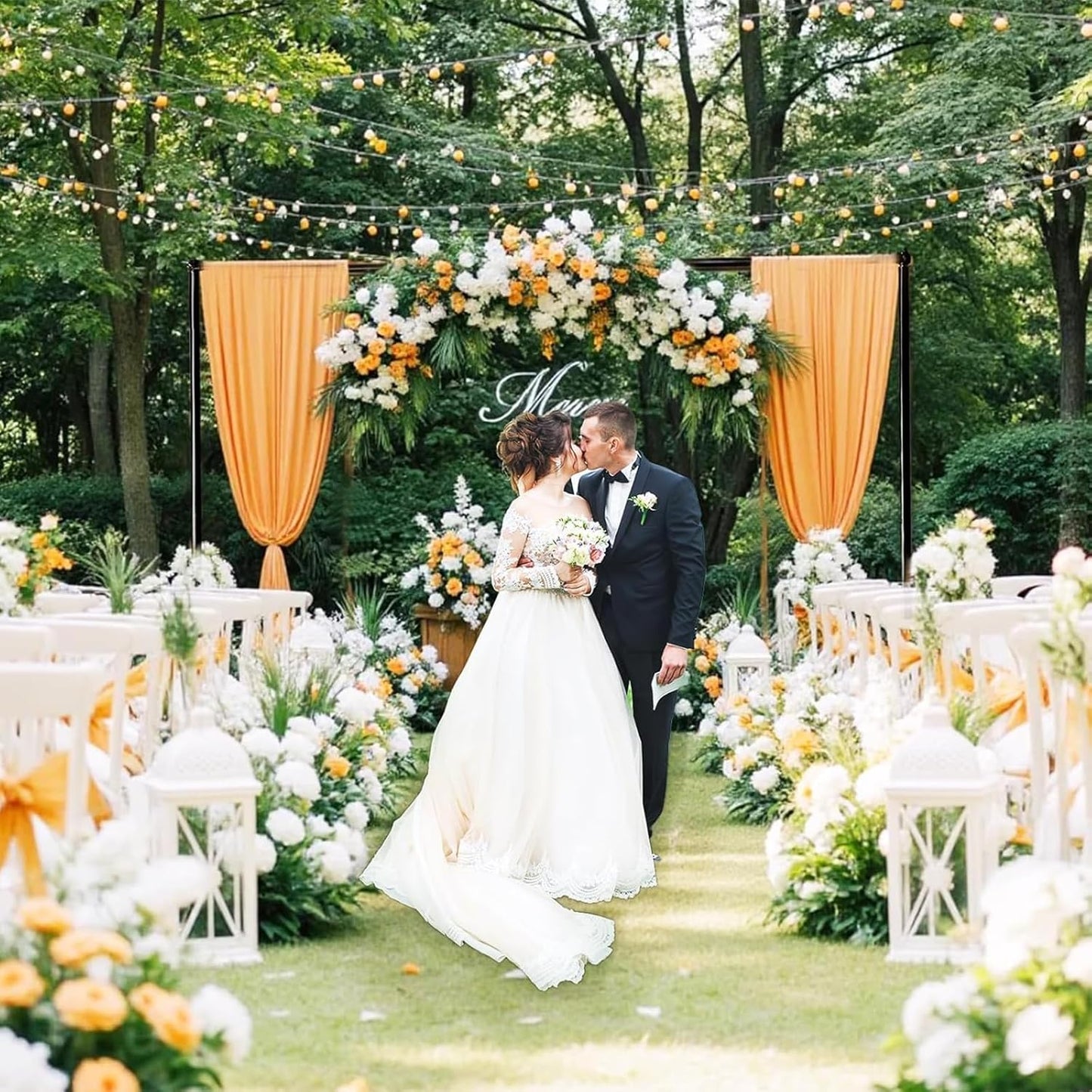 Heavy Duty Pipe and Drape Frame Kit 10x10ft Adjustable Height/Width Photography Background Support Poles All-Metal Construction Backdrop Stand for Party, Birthday, Wedding - Black