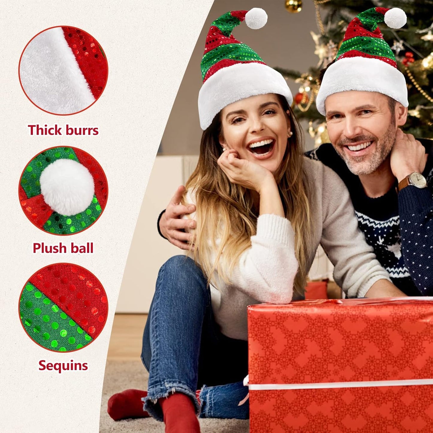 Elf Hat Felt Elf Hat with Jingle Bells Santa Hats Hat Great Holiday Party Costume New Year Gift Ideas and Accessory