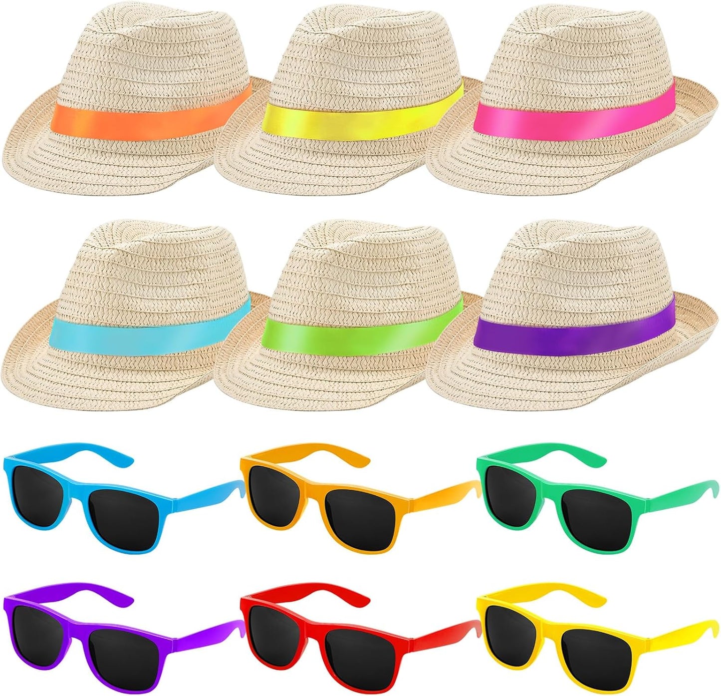 Newcotte Straw Hats, Havana Cubans with Sunglass Hawaiian, Birthday Party Supplies