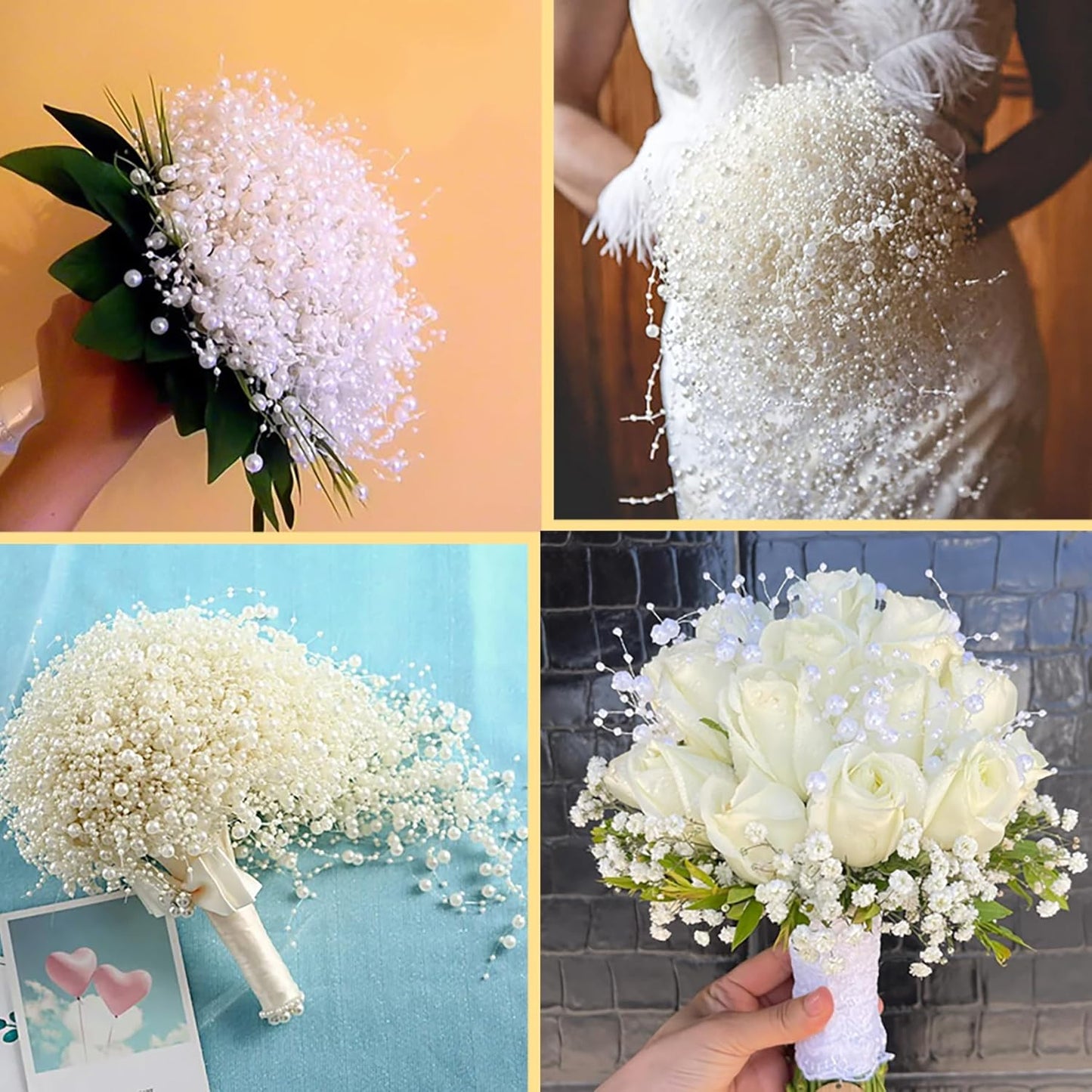 50 PCS Artificial Floating Beads for Centerpieces Vases, Light Purple 8+3mm String Beads for Wedding Party Faux Pearl String for Decorating, String Pearls for Crafts Vase Filler