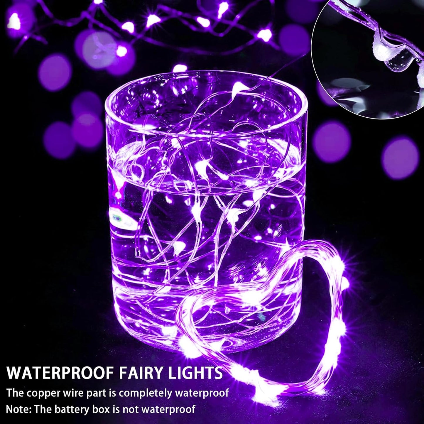 8 Pack Purple Fairy Lights 7Ft 20 LED Twinkle String Lights 3 Modes Battery Operated Waterproof Firefly Starry for Mason Jar Party Wedding Christmas Valentines Day Table Centerpieces