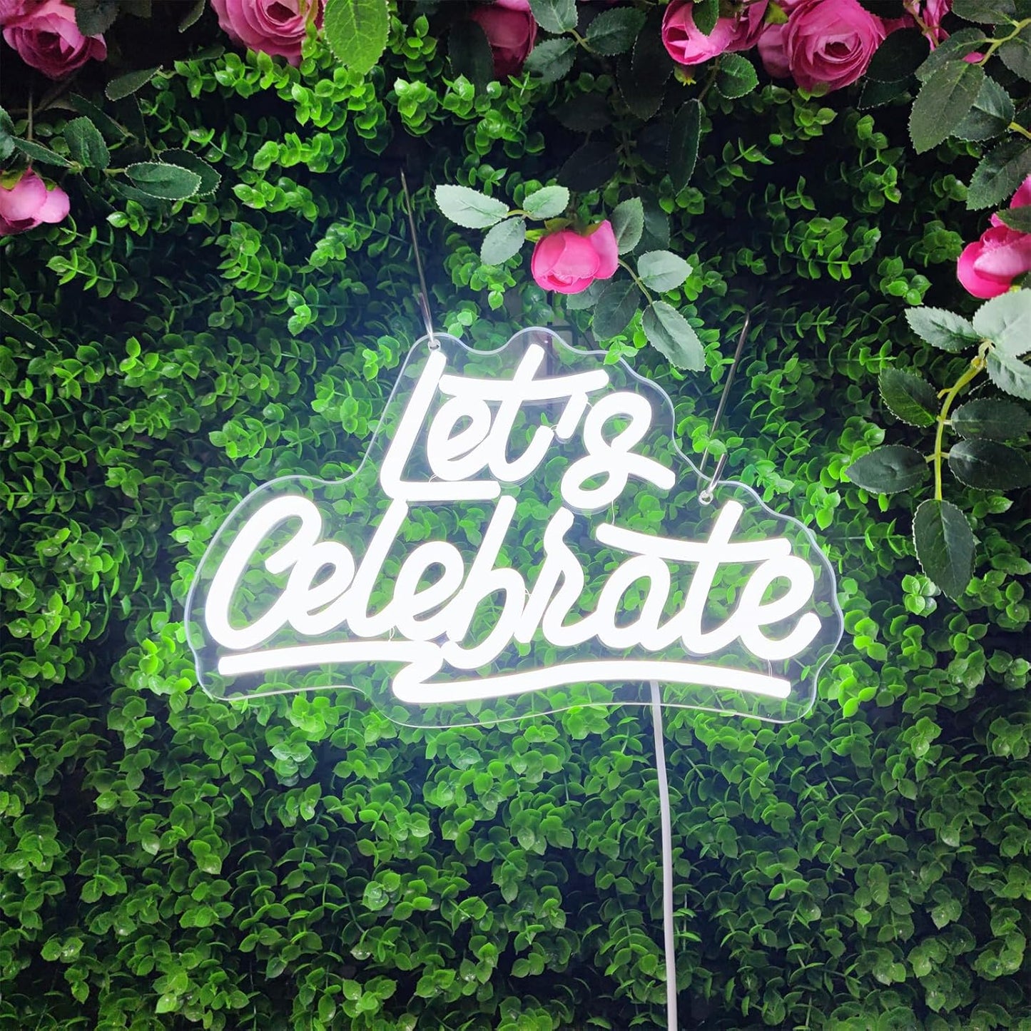 Neon Signs for Wall Decor - Let's Celebrate & Party LED Sign, 11.8" x 7.7"
