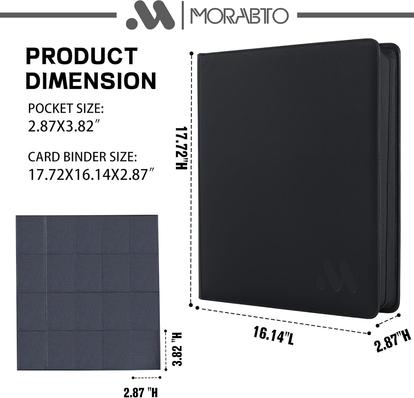 Card Binder 20 Pocket,Trading Card Binder Holds up to 2000 Cards with 50 Sleeves,Zipper Card Holder Album Compatible with TCG Card/Game Cards/Sports Card