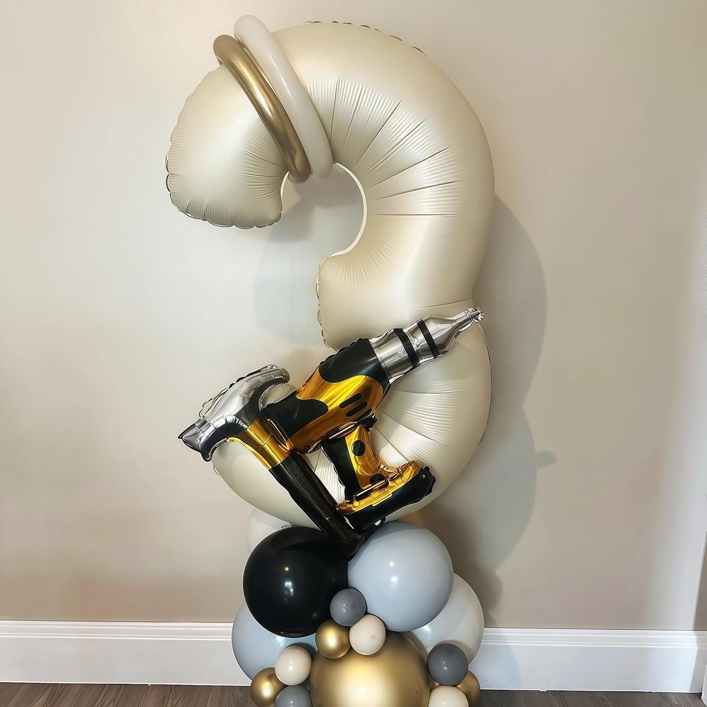 Cream 2 Balloon Number 40 Inch Cream White Number 2 Balloon Helium Mylar 2 Balloon for Birthday Party Decoration