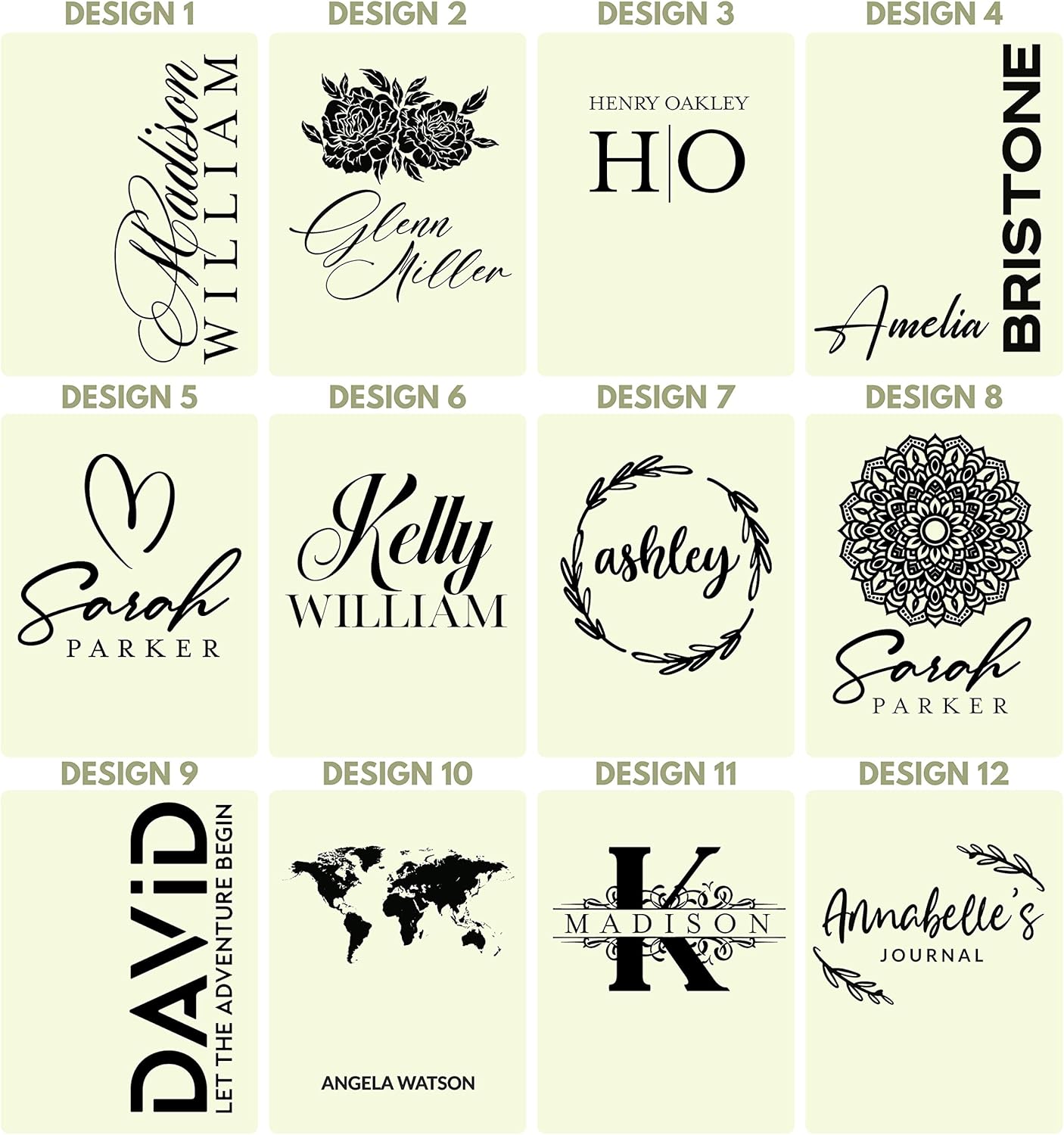 Personal Leather Journal Notebooks | 12 Design, 9 Color - Gray | Journal for Women, Men - Custom Notebook to Write in - Diary for Girls, Women - Personalized Gift Idea for Girl, Boy, Mom and Dad