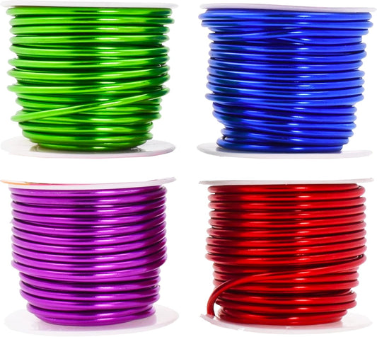 Mandala Crafts 8 Gauge Anodized Aluminum Craft Wire for Jewelry Making - 128 FT Colored Flexible Rainbow Wire - Bendable for Bonsai Armature Crafting Sculpting