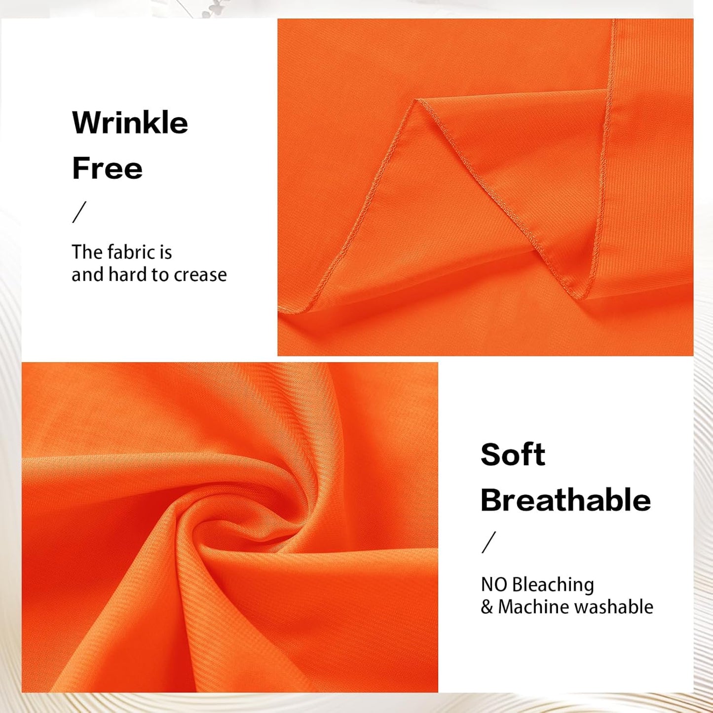 VOK Orange Wedding Arch Draping Fabric Chiffon Fabric, 29in x 18Ft Sheer Chiffon Outdoor Curtain for Wedding Ceremony Birthday Party Decoration (Orange,1 Panel)