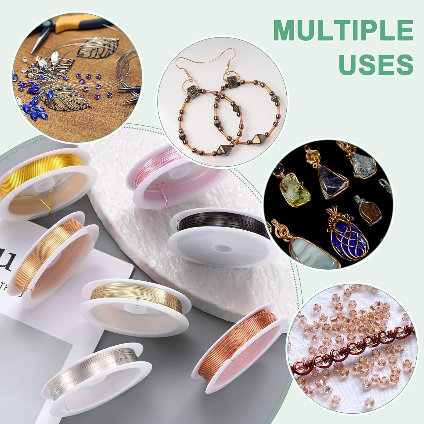 0.6 mm/22 Gauge Copper Wire for Jewelry Making, 13.1FT Copper Beading Craft Wire for Jewelry/Weaving/DIY Crafting/Planting, Color-Retaining [4M, Bright Silver]