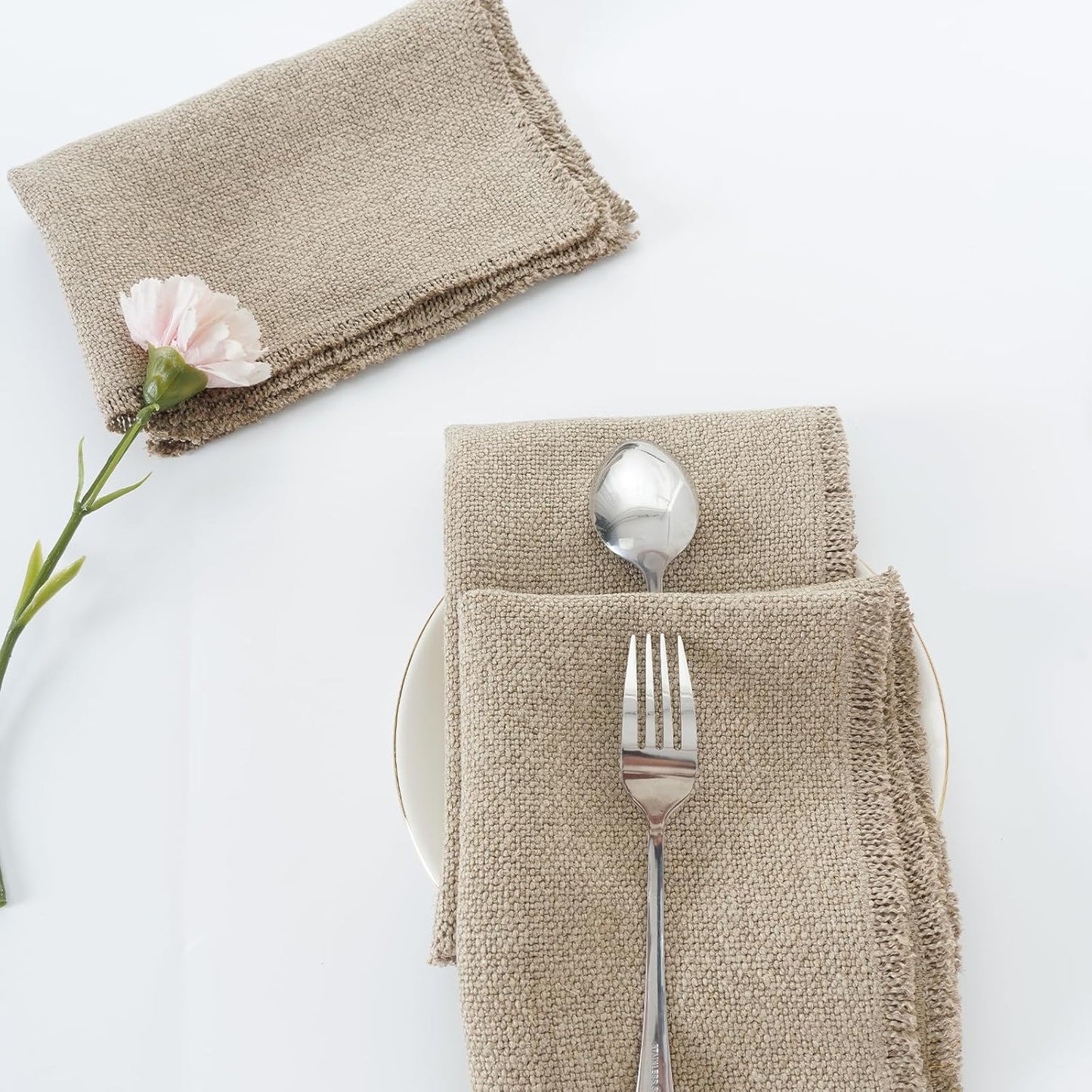 100% Pure Linen Table Runner 106 Inches Long-Super Thick Noble 14 x 106 Inch Cloth Dining Table Runner for Wedding, Parties, Everyday, Holidays (18 x 18 Inch Linen Napkins Set of 4)