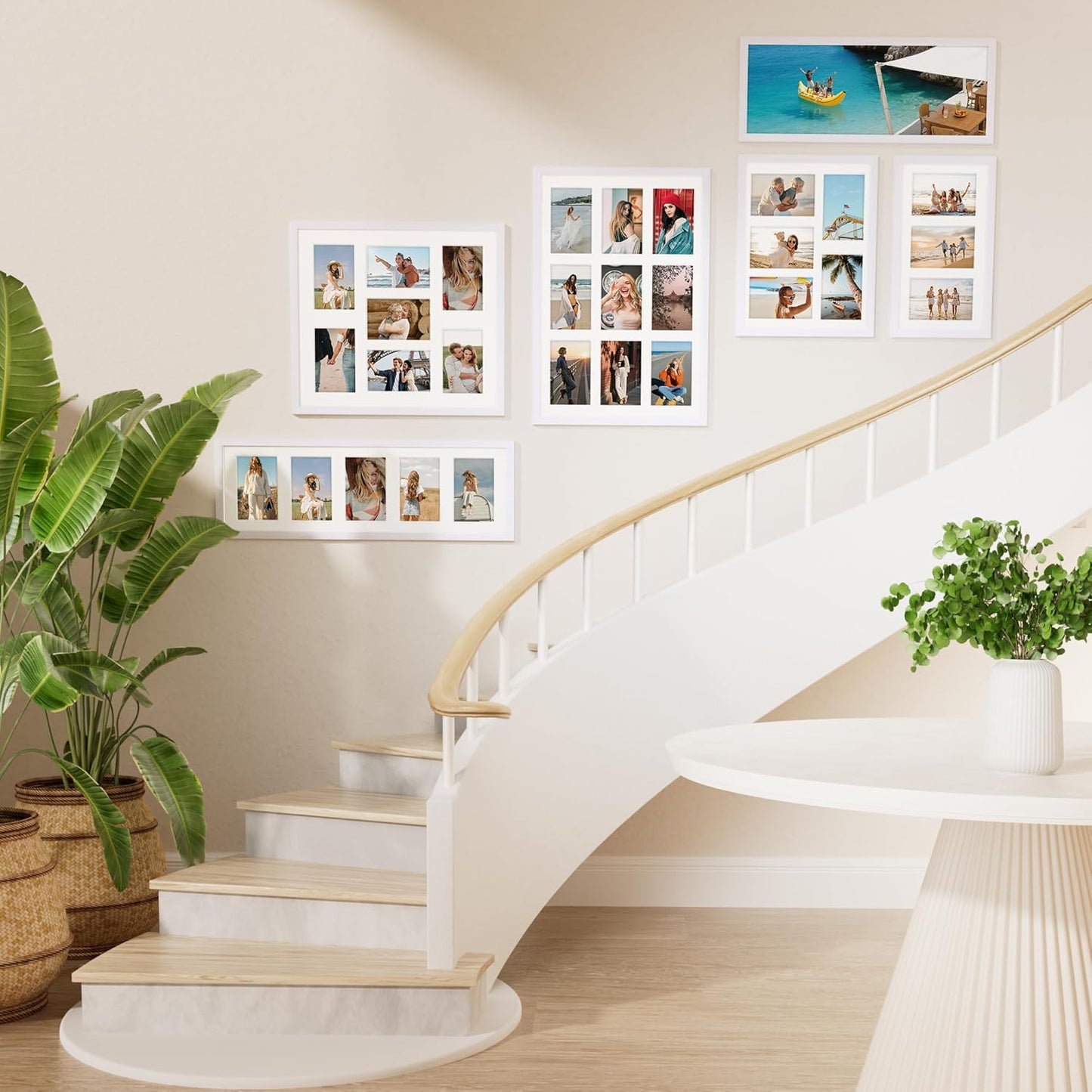 Vittanly 11x14 Collage Picture Frame, Displays 5Pcs 4x6 Pictures with Mat, Picture Frames Collage Wall Decor, White, 1 Pack